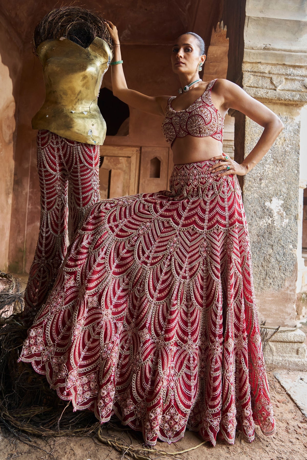 Crimson Royale Lehenga Set
