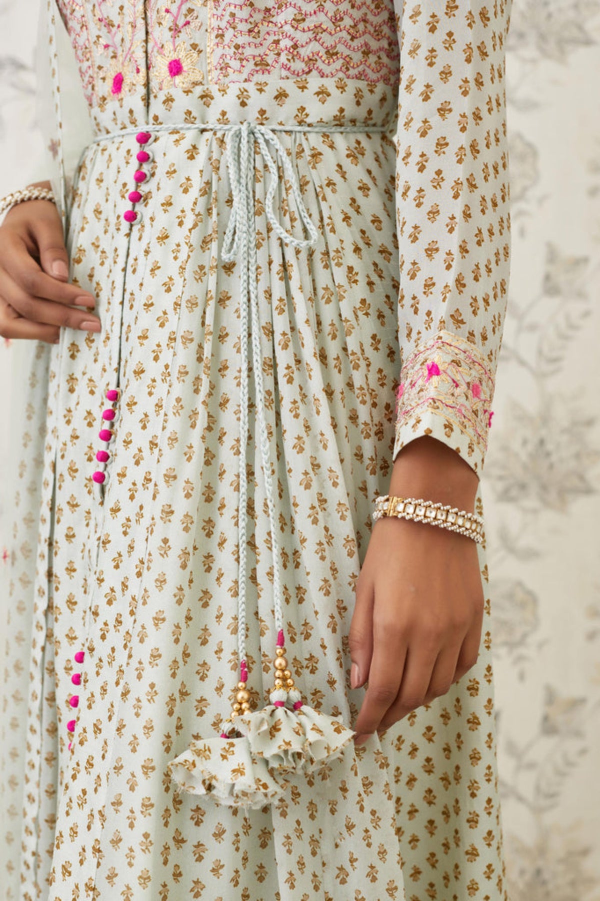 Sea green anarkali set
