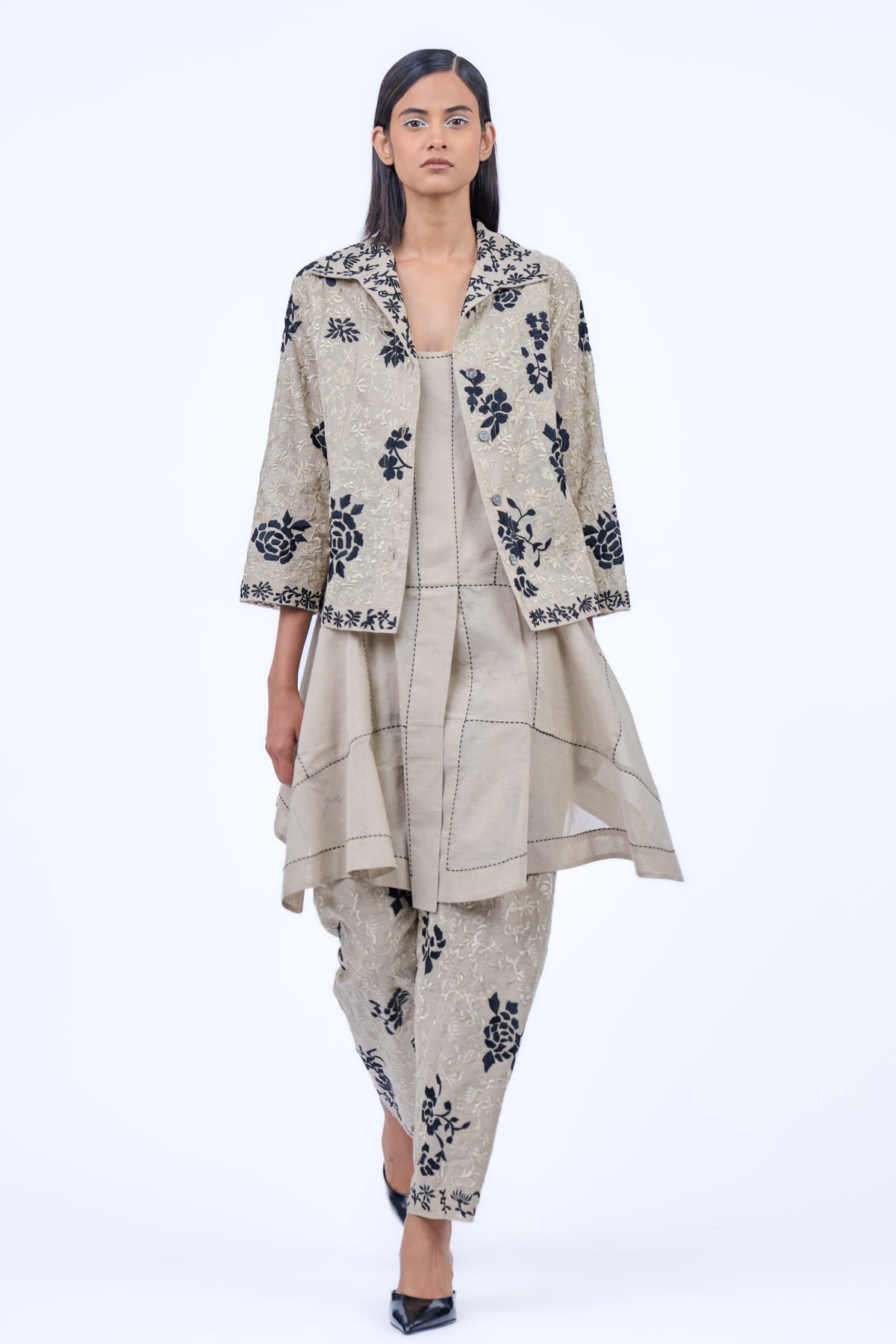 Threadwork Jacket in Handloom Cotton