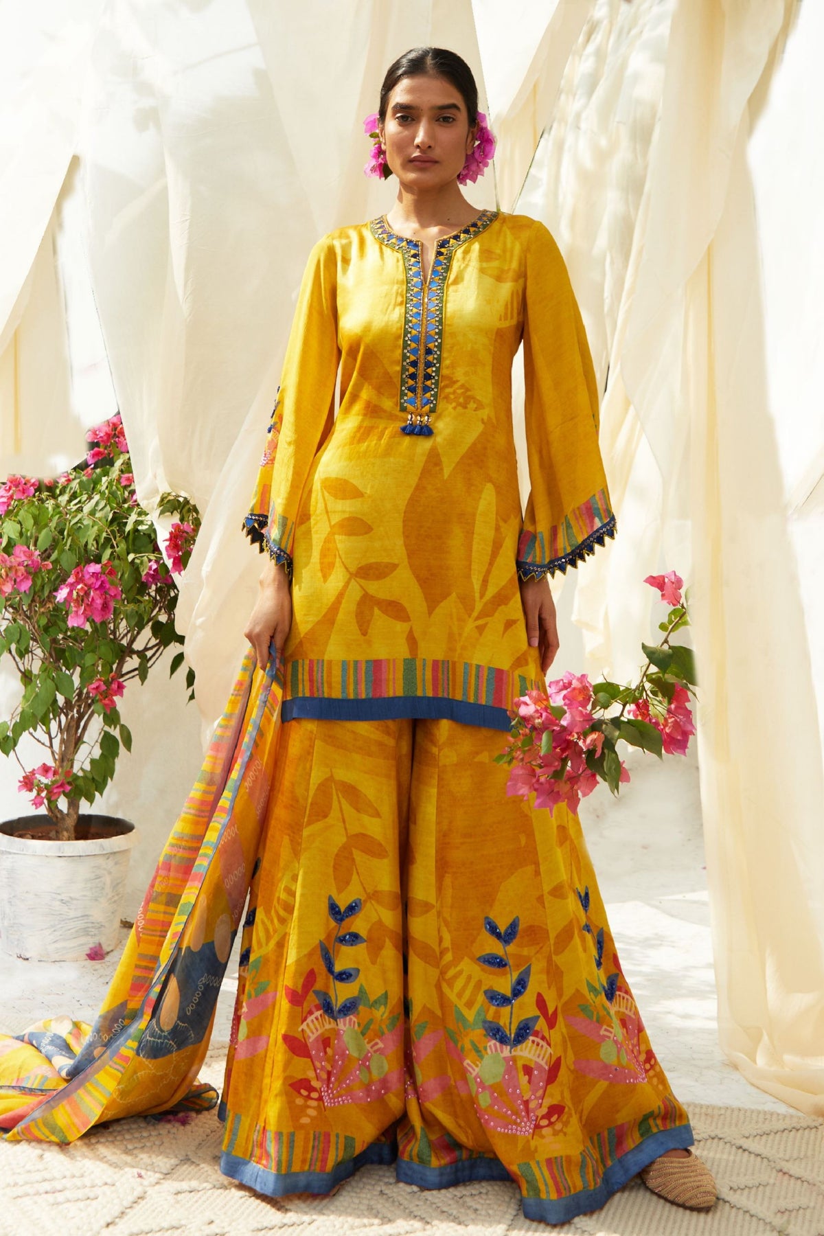Sharara Set In Mustard