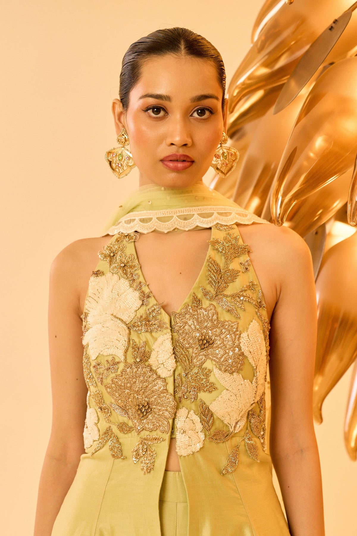 Sage Green Sharara Set