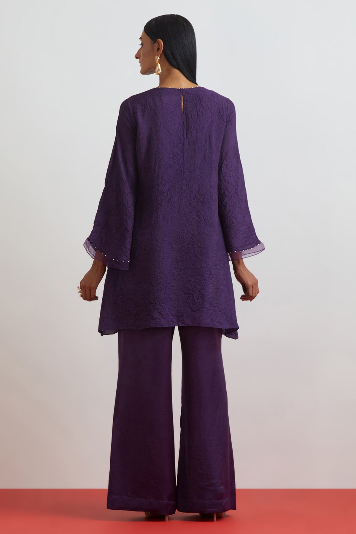 Violet Crushed Tunic Set