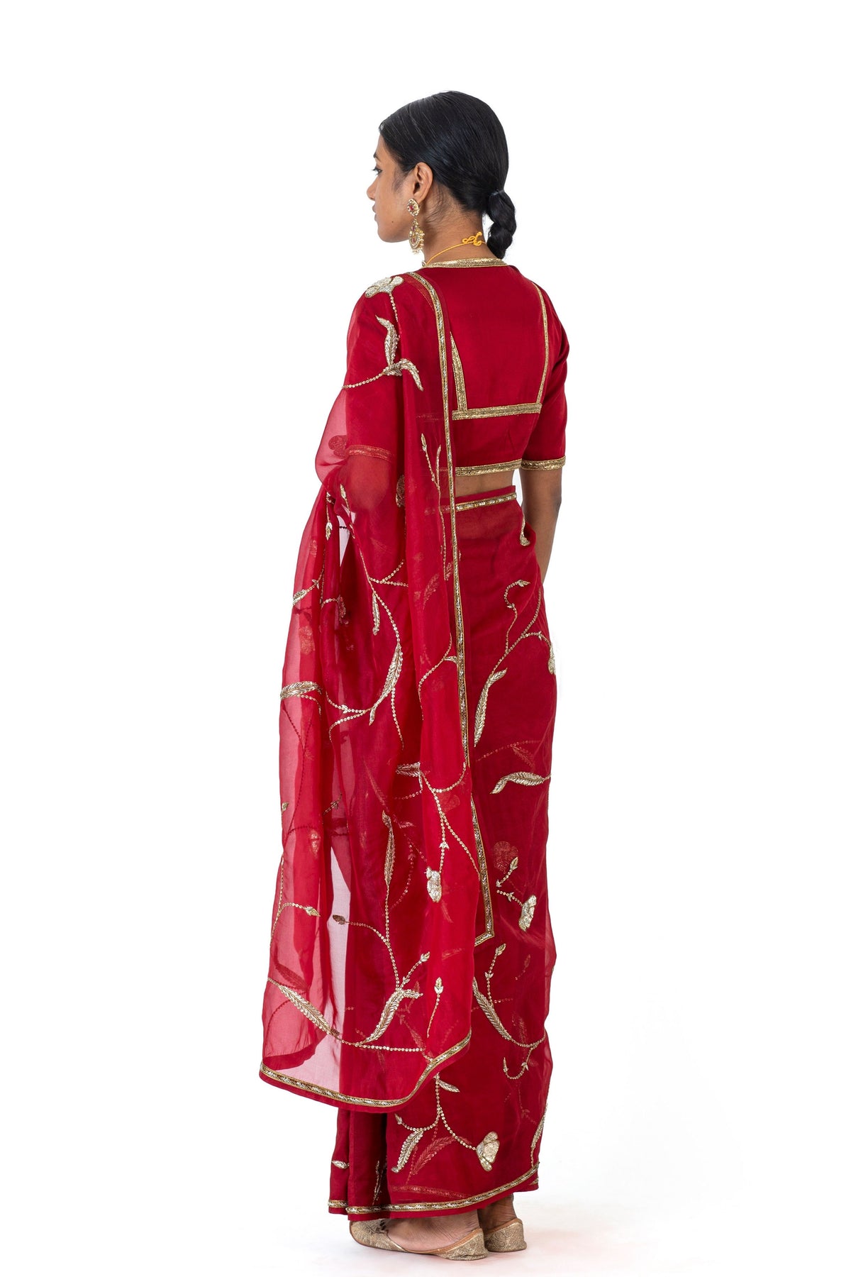 Kaushambi Red Saree
