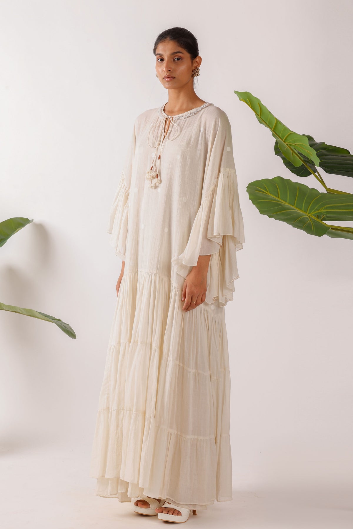 Jamdani Pearl Embroidered Long Dress