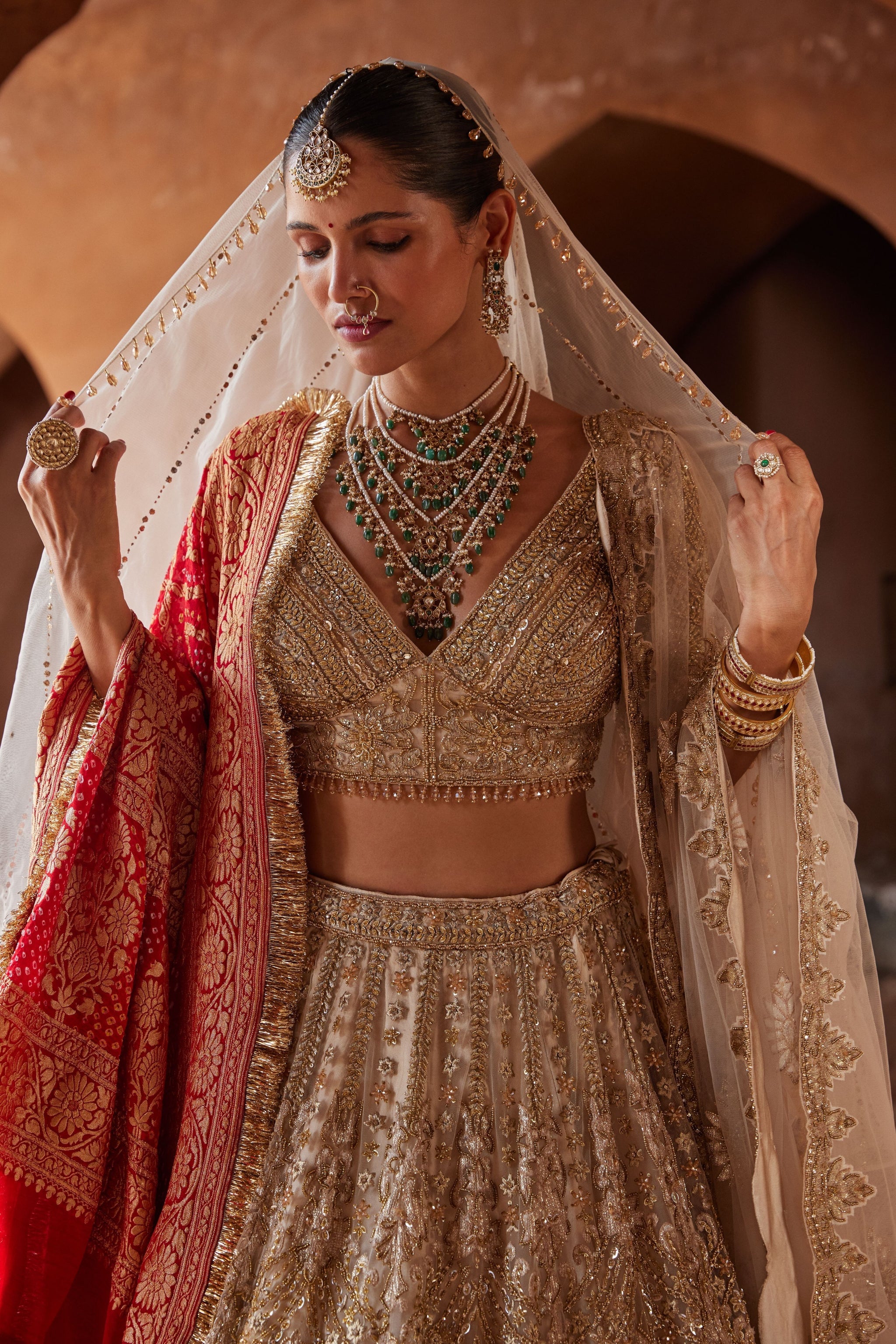 Champagne lehenga shop
