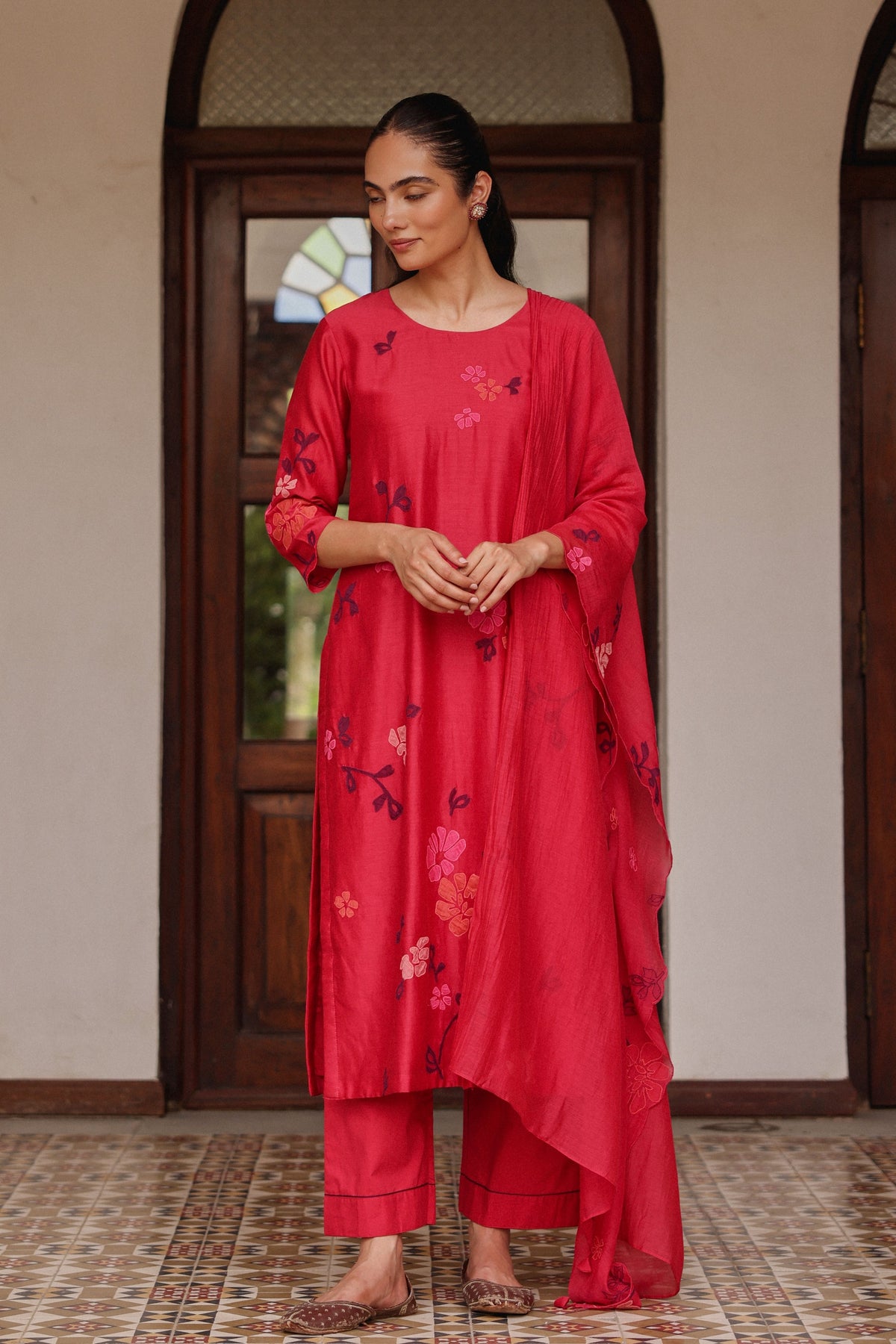 Rosewood Applique Kurta Set