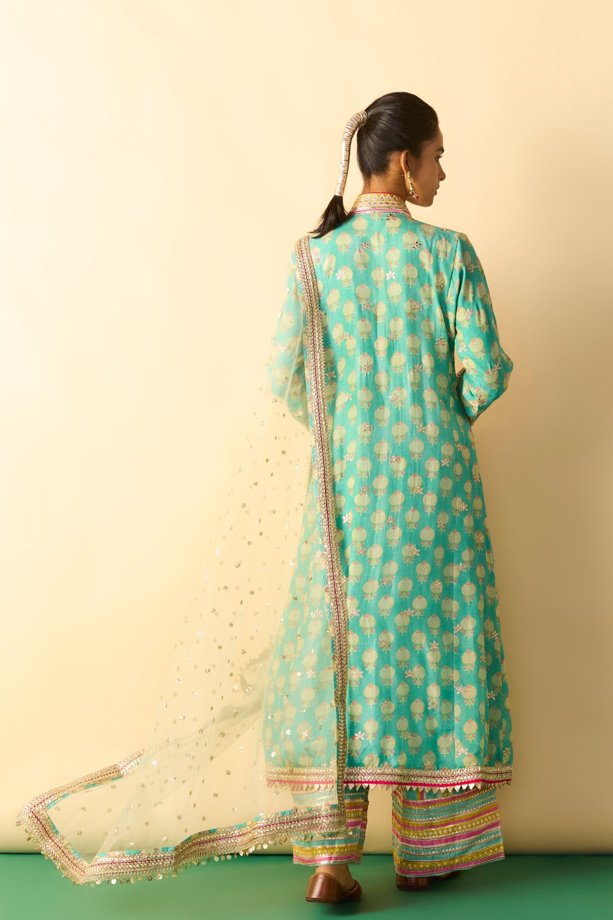 Binita Aqua Anarkali Set