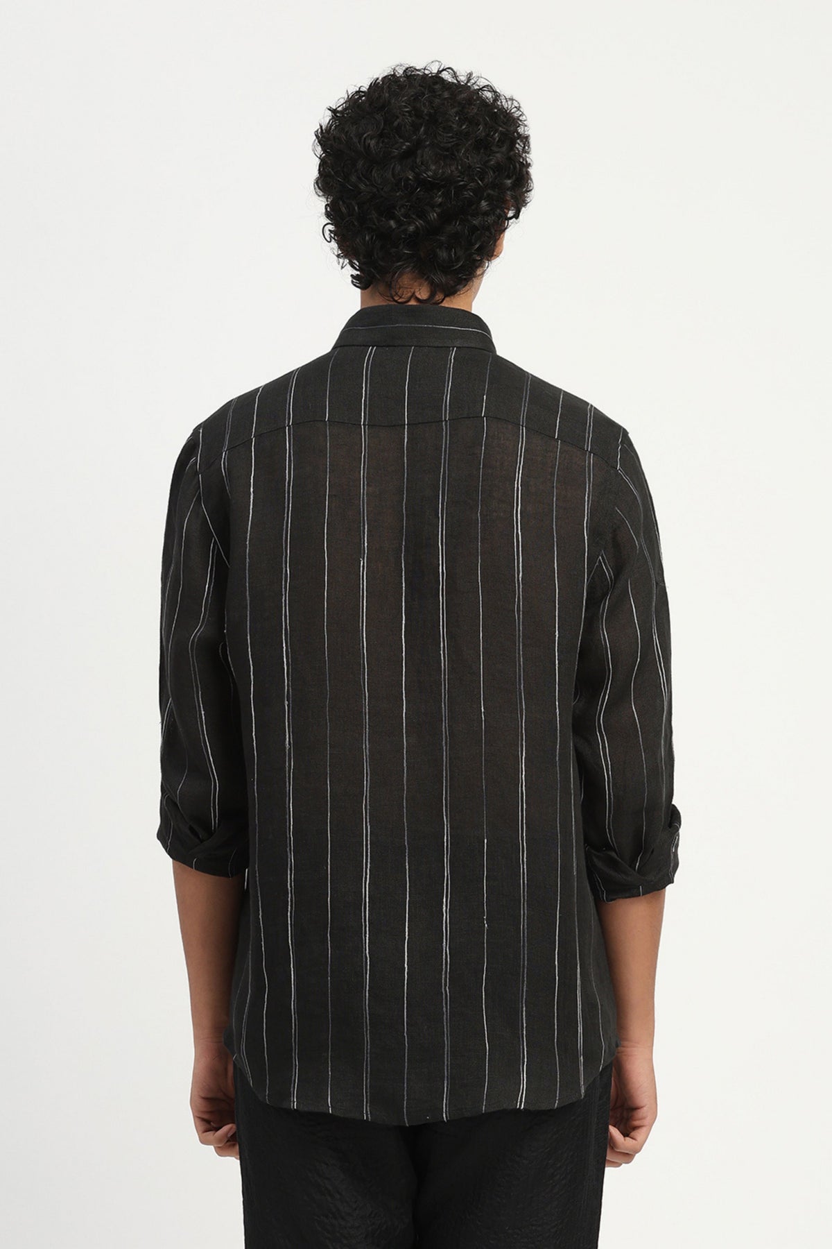 Black Shaded Aari Stripes Shirt