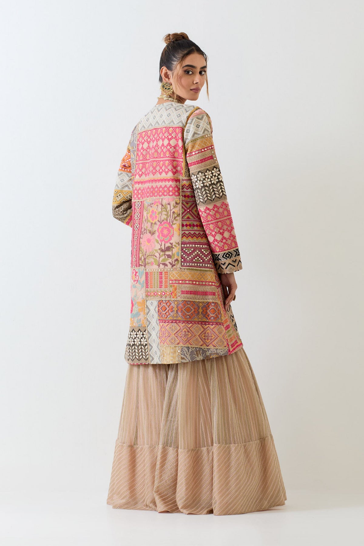 Chanderi Jacket Sharara Set