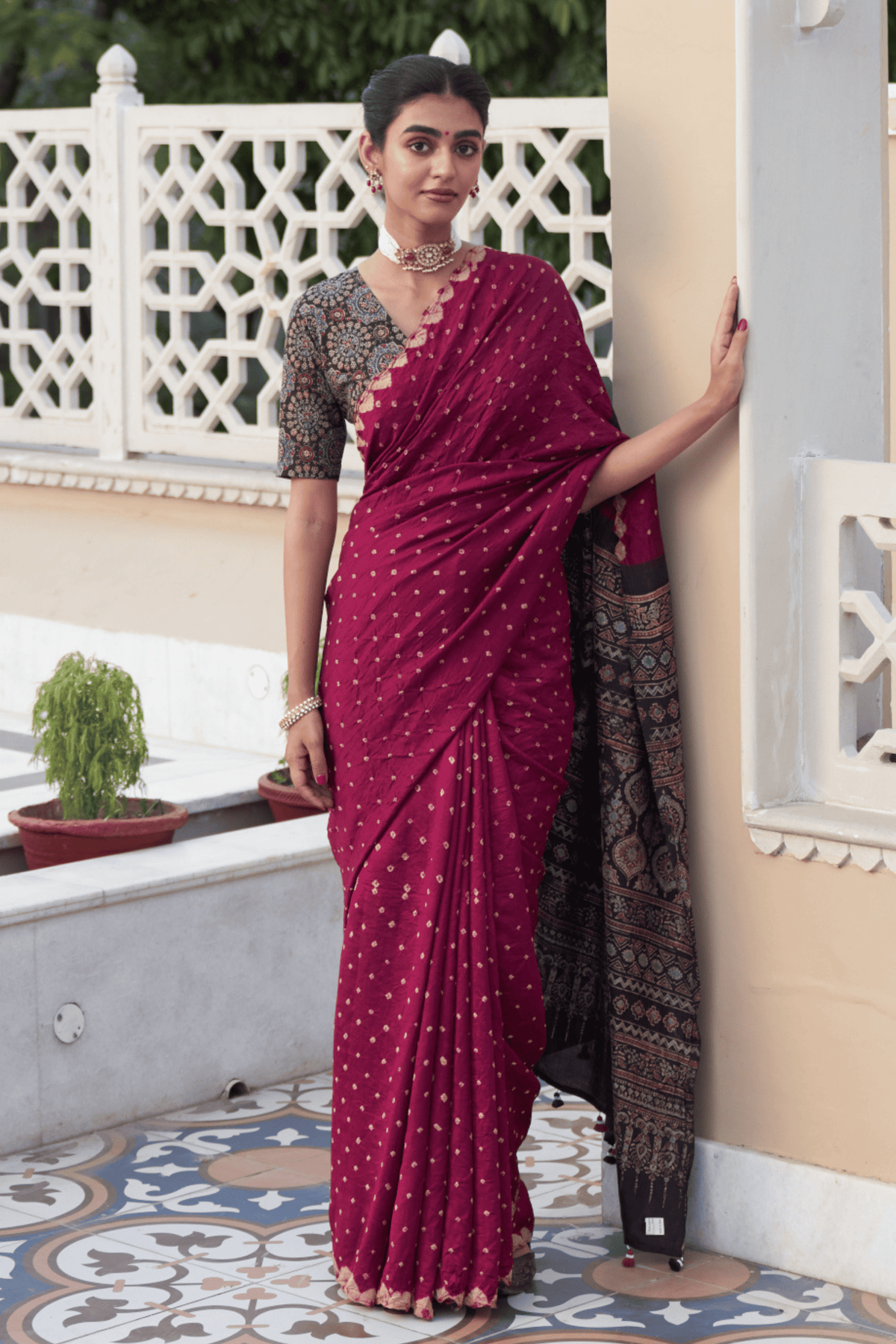 Parinita Wine Saree