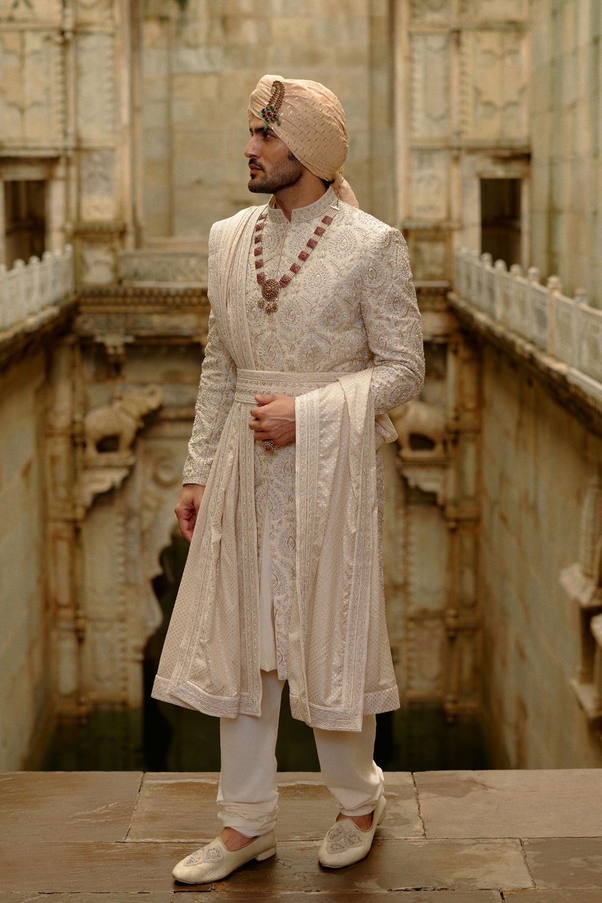 Raw Silk Sherwani Set