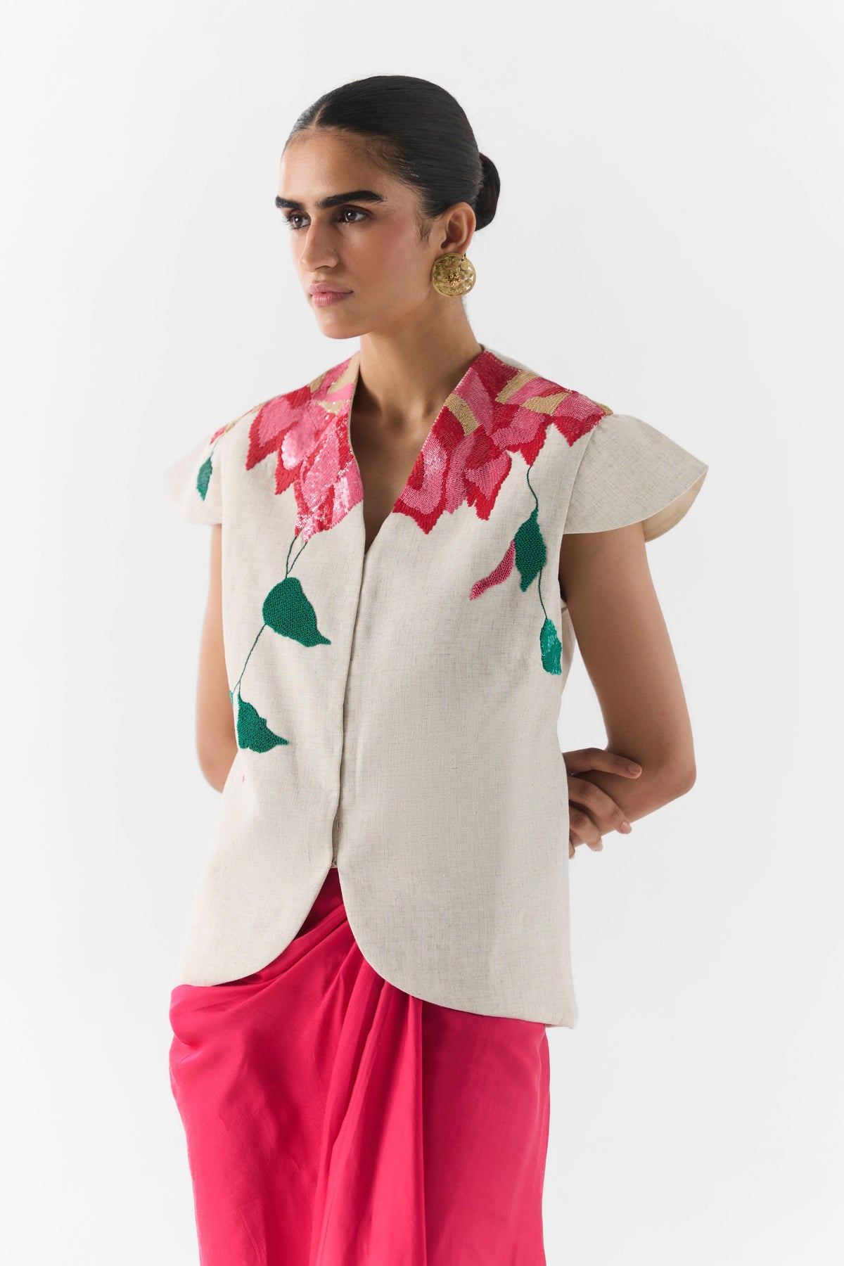Pink Rose Skirt Set