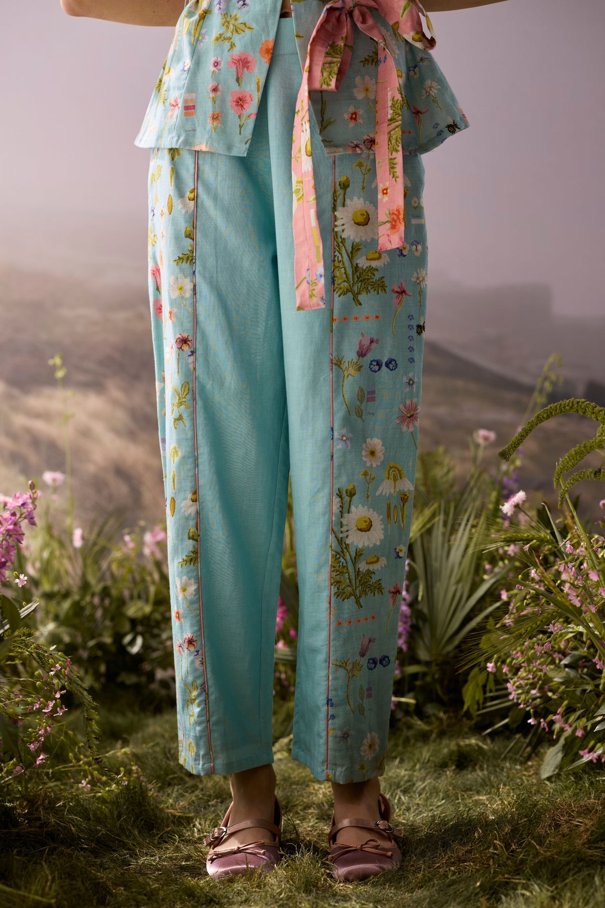 Azure Panelled Pants