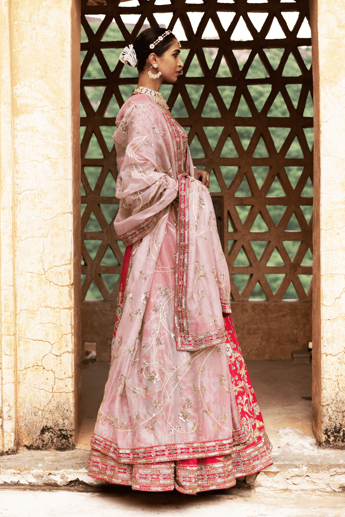 Classical Raw Silk Wedding Lehenga