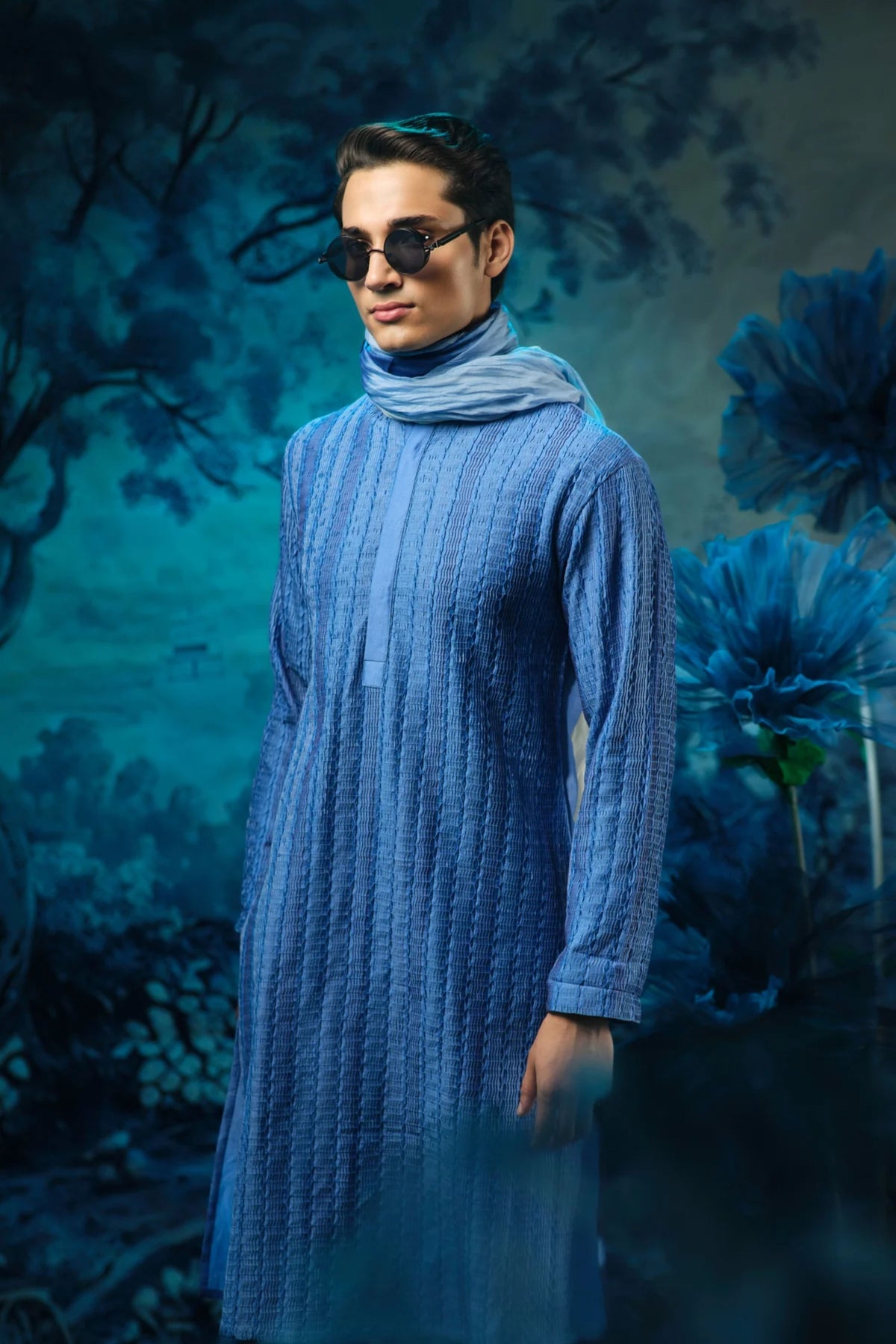 Indigo Bliss Pintuck Kurta Set
