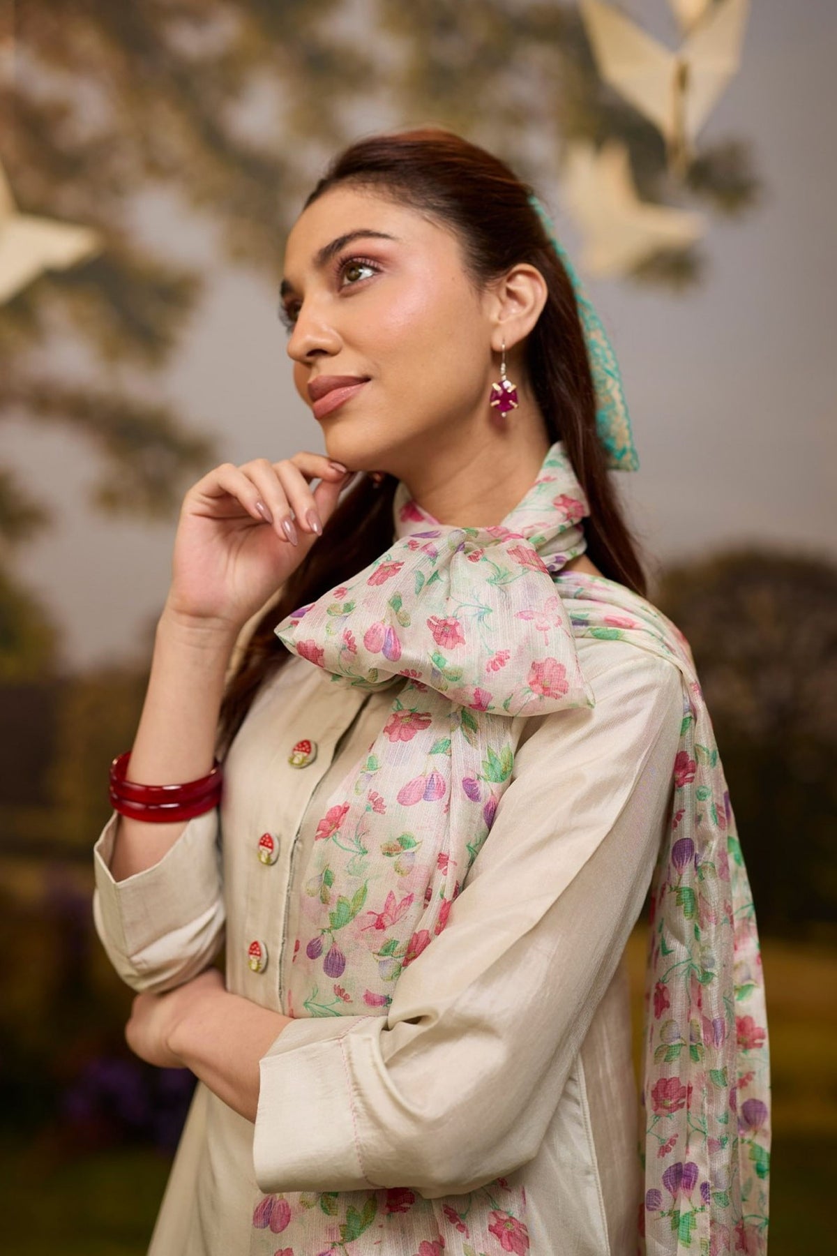 Garden's Edge Ivory Kurta Set
