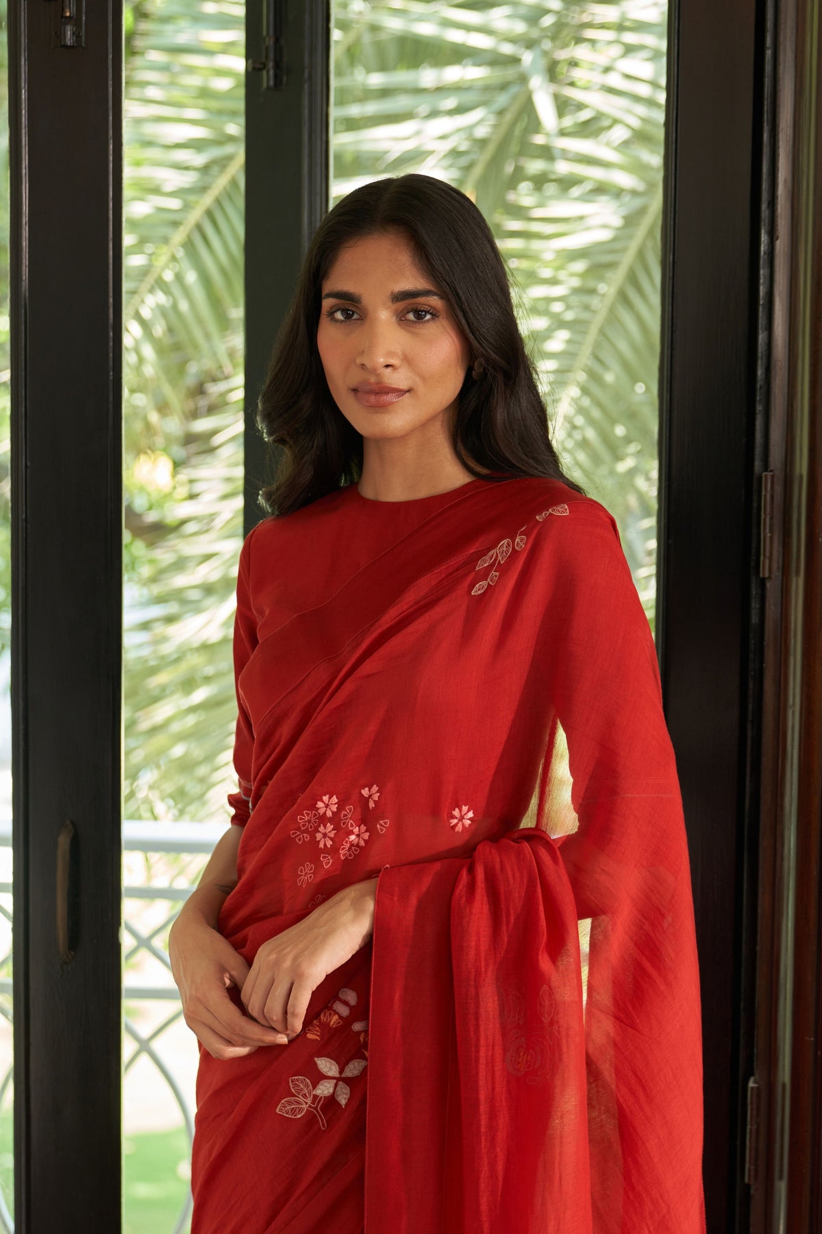 Poppy Embroidered Saree