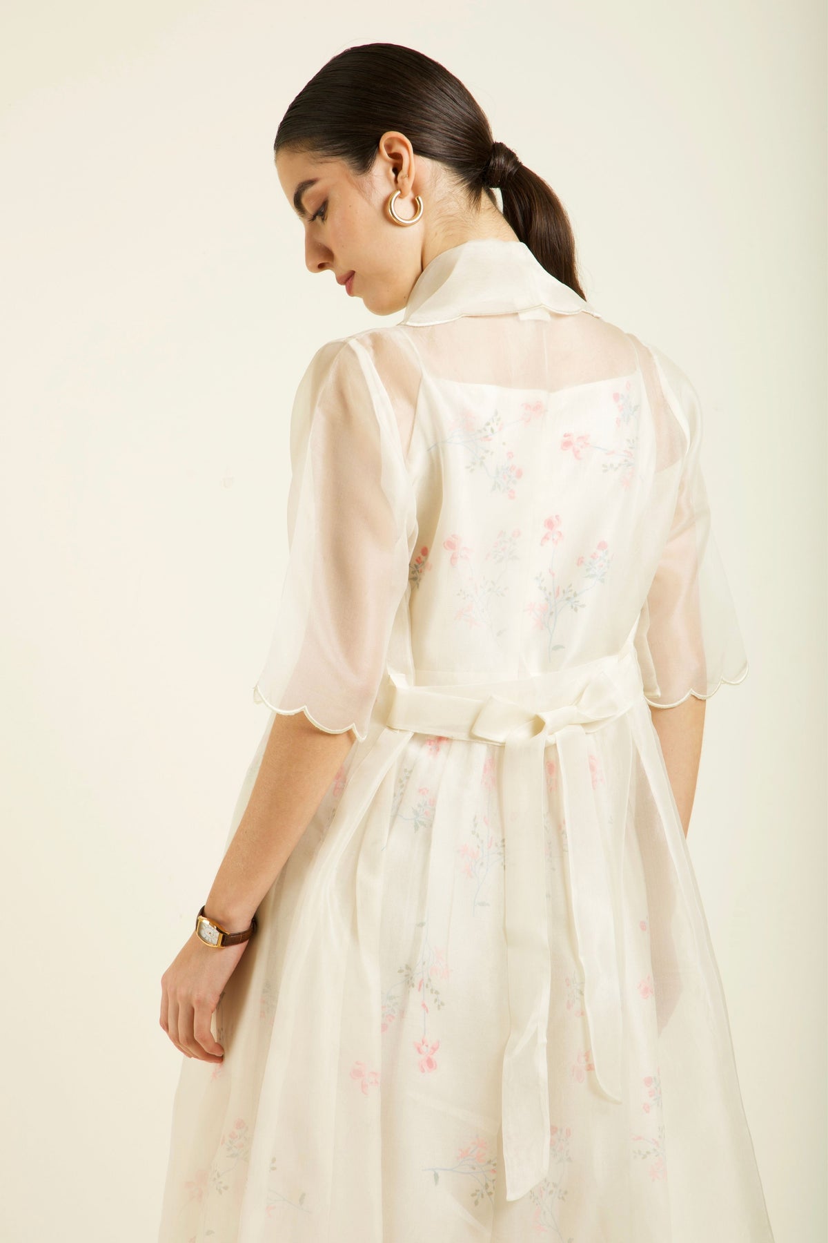 Ivory Scalloped Jacket Dress