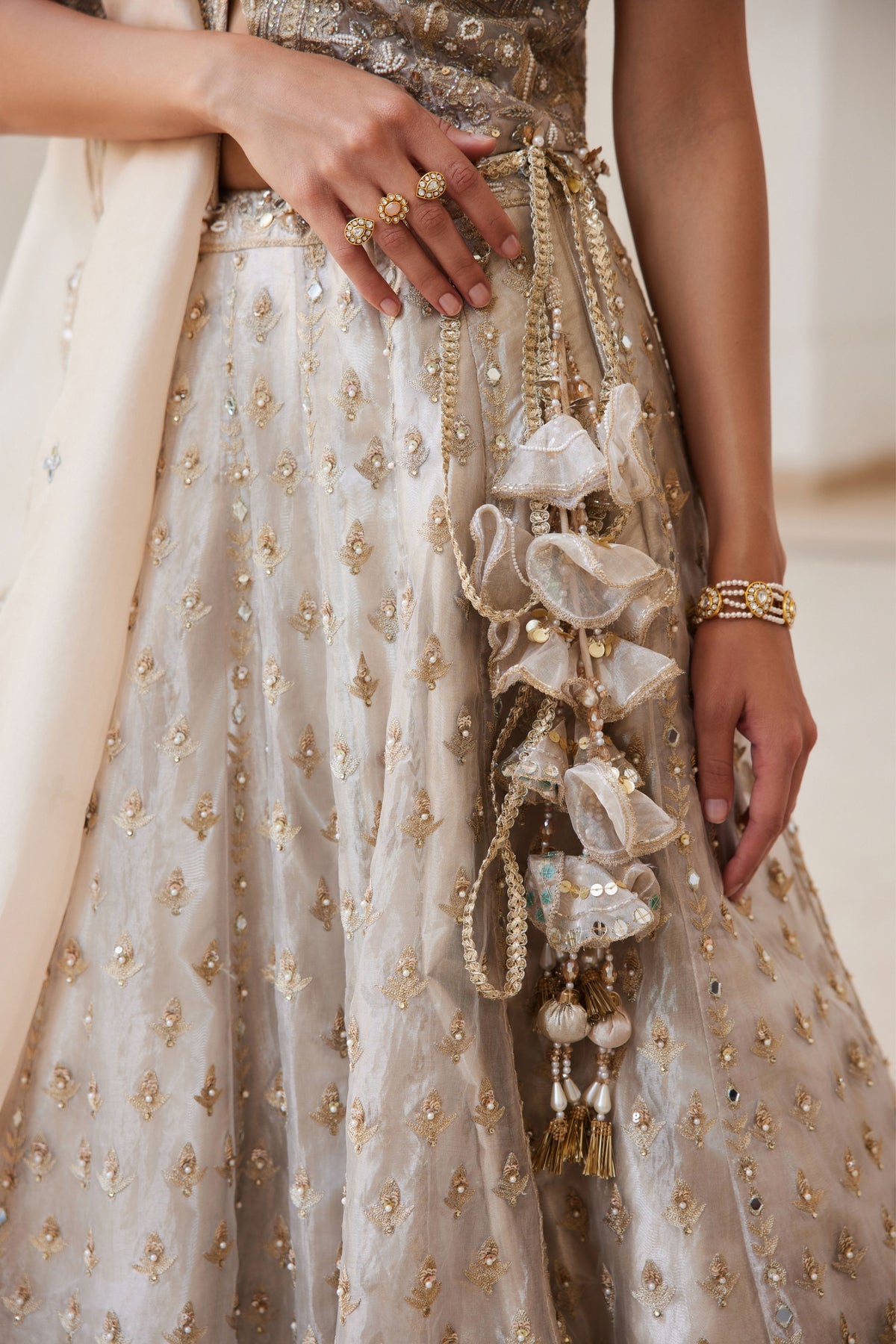 Tissue Lehenga Set