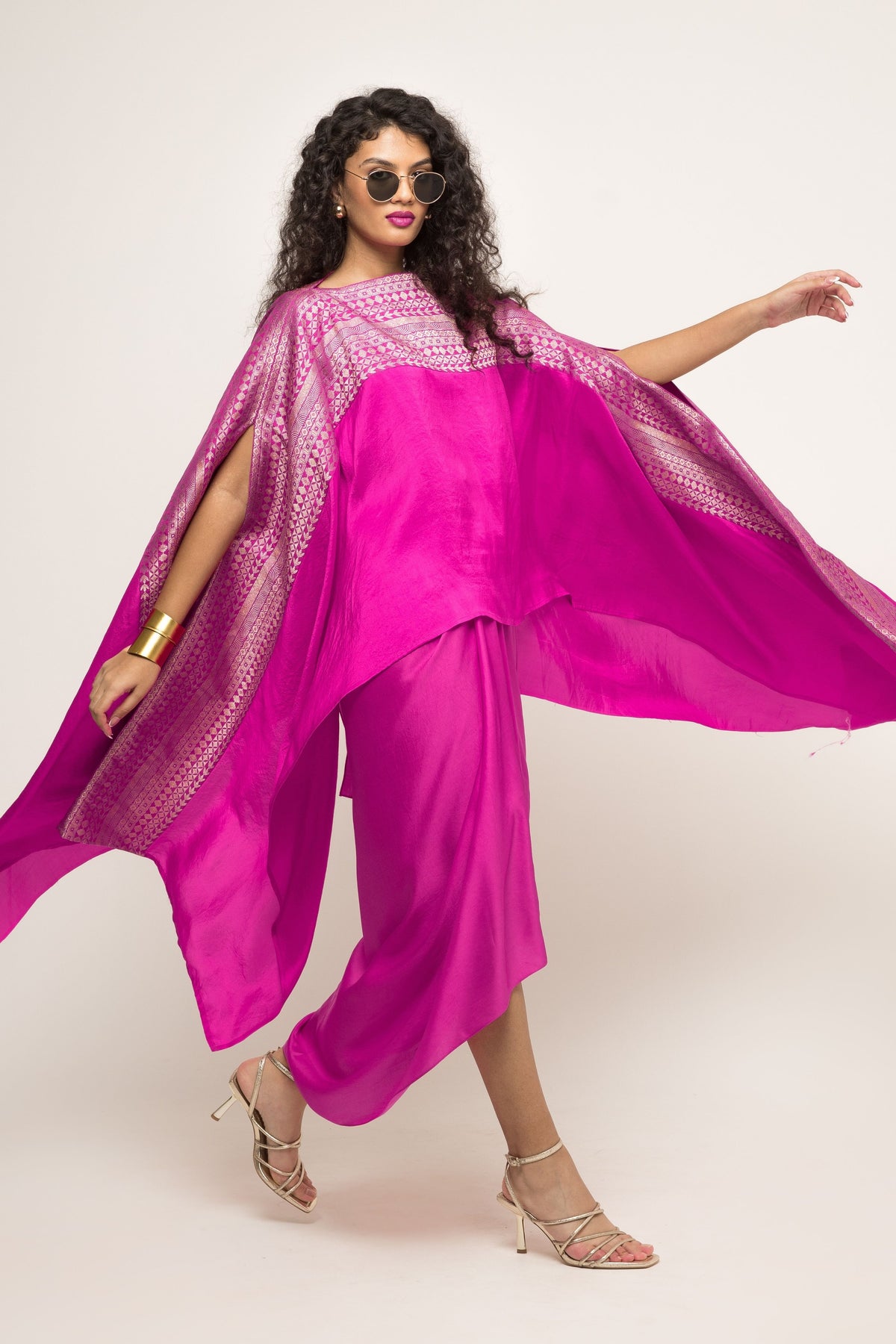 Devi Statement Pink Cape Set