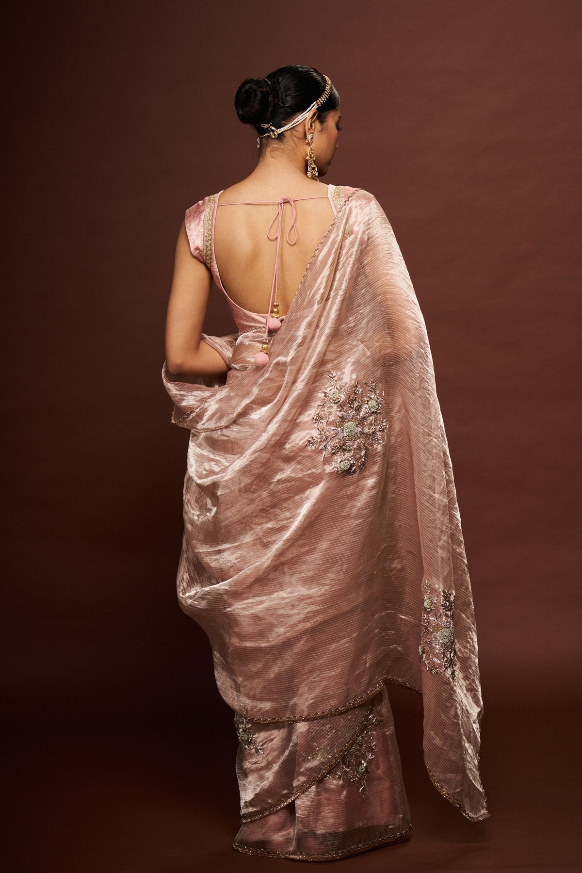 Pink Tissue Noor Sharara Set