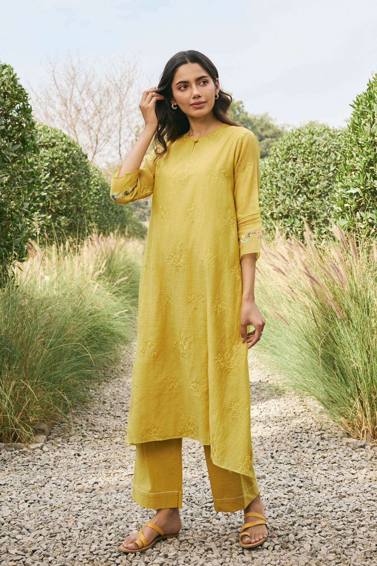 Daffodil Embroidered Kurta and Pants