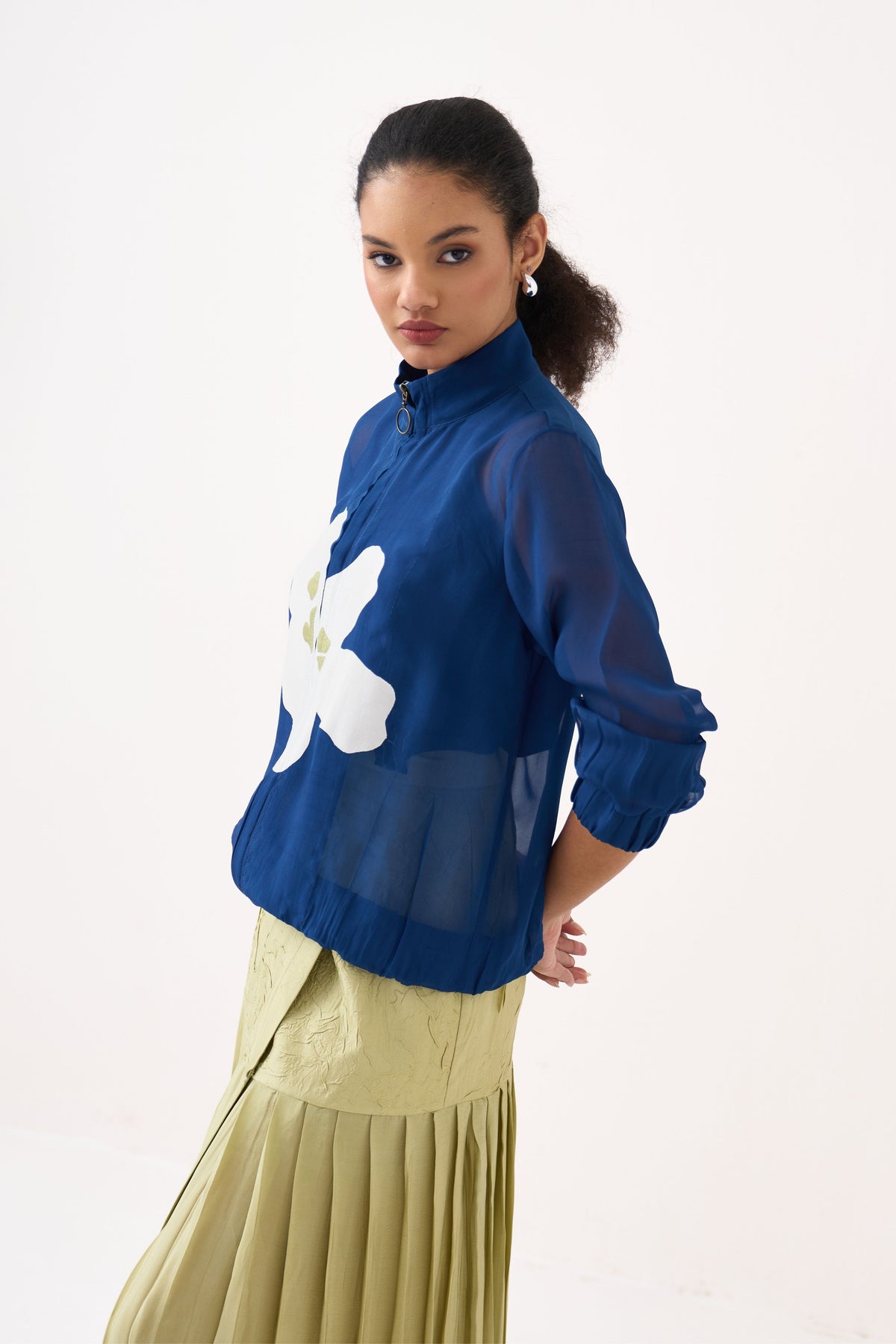 Overlap Pleated Skirt