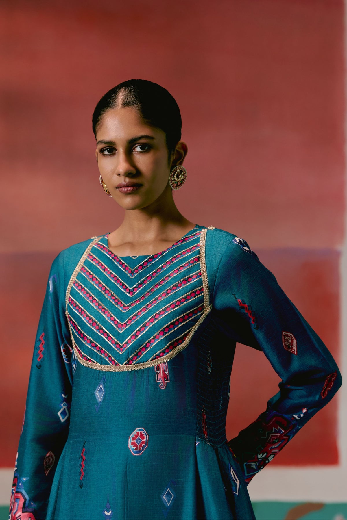 Aztec Anarkali Set