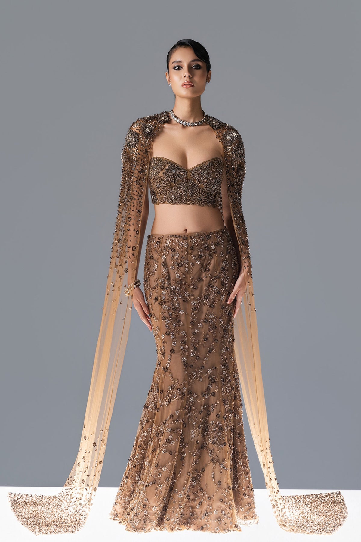 Bloom Veil Lehenga Cape Set