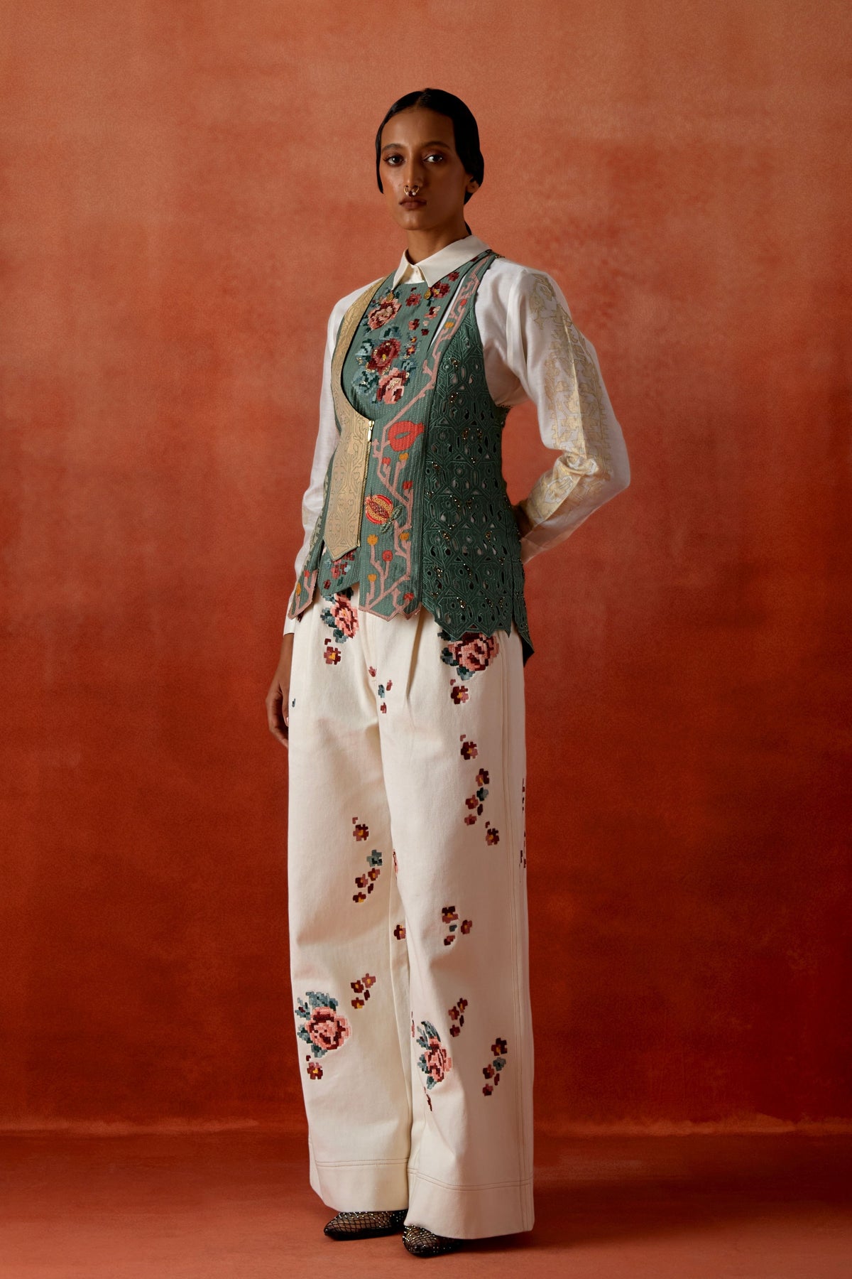 Teal Denim Jacket Set