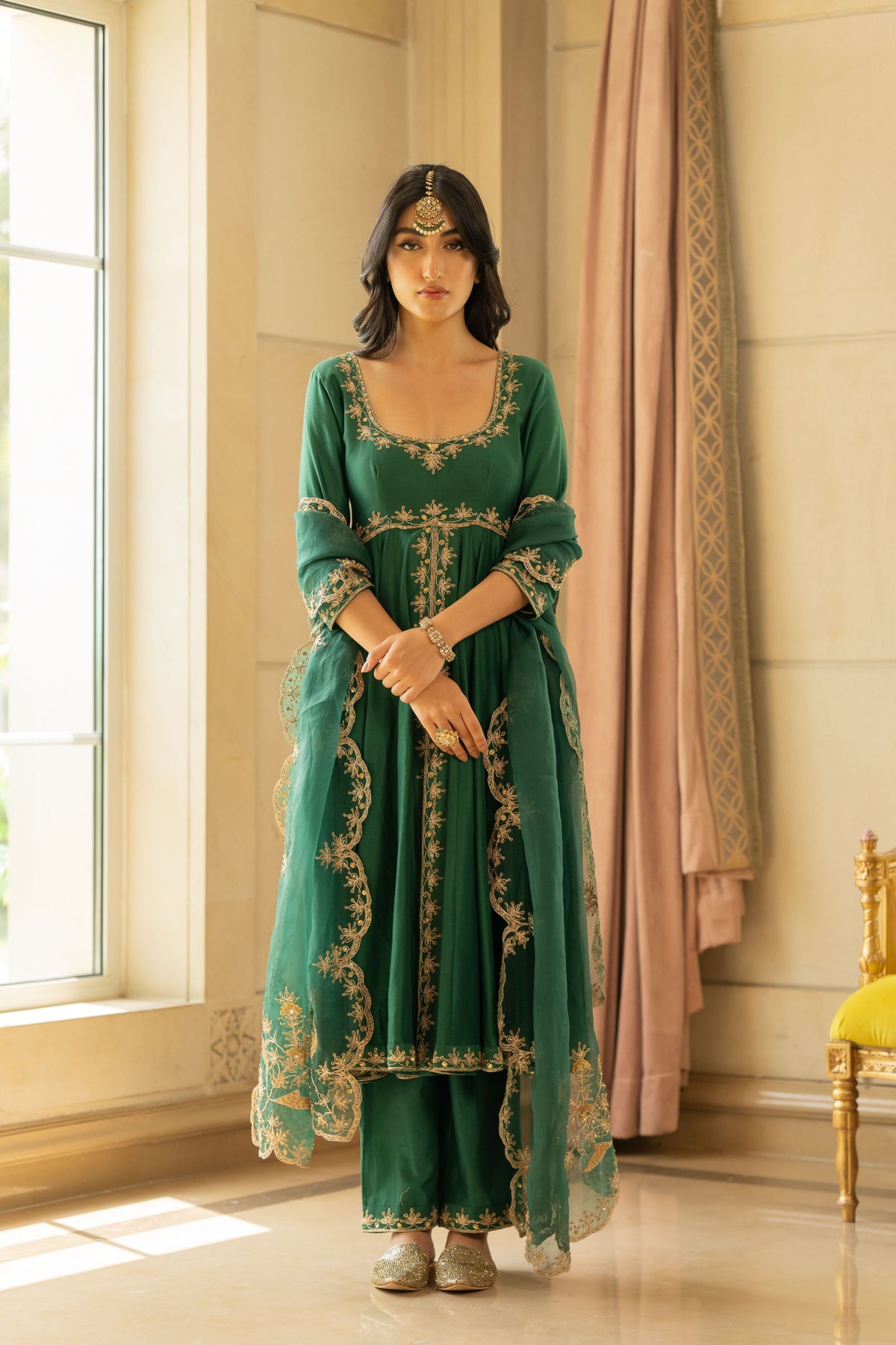 Emerald Green  Anarkali Set