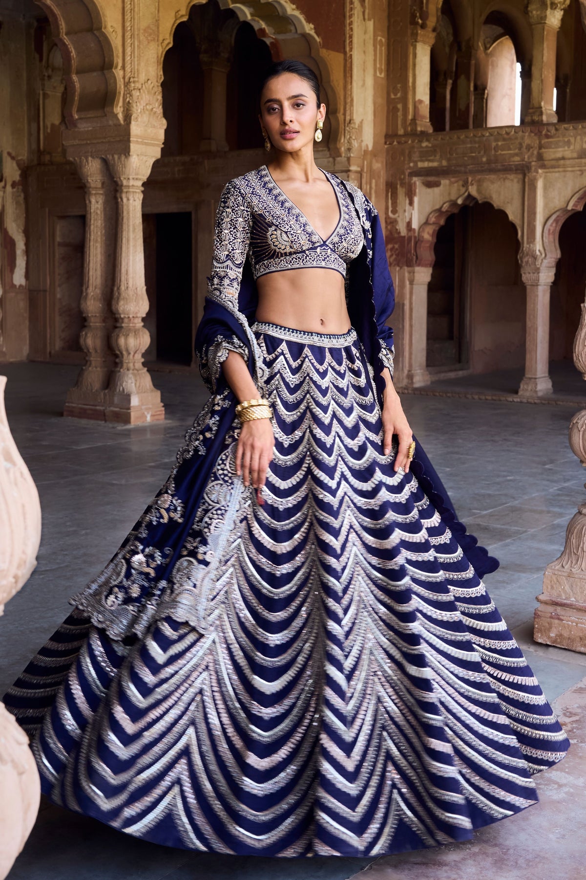 Heavy Purple Bridal Lehenga Set