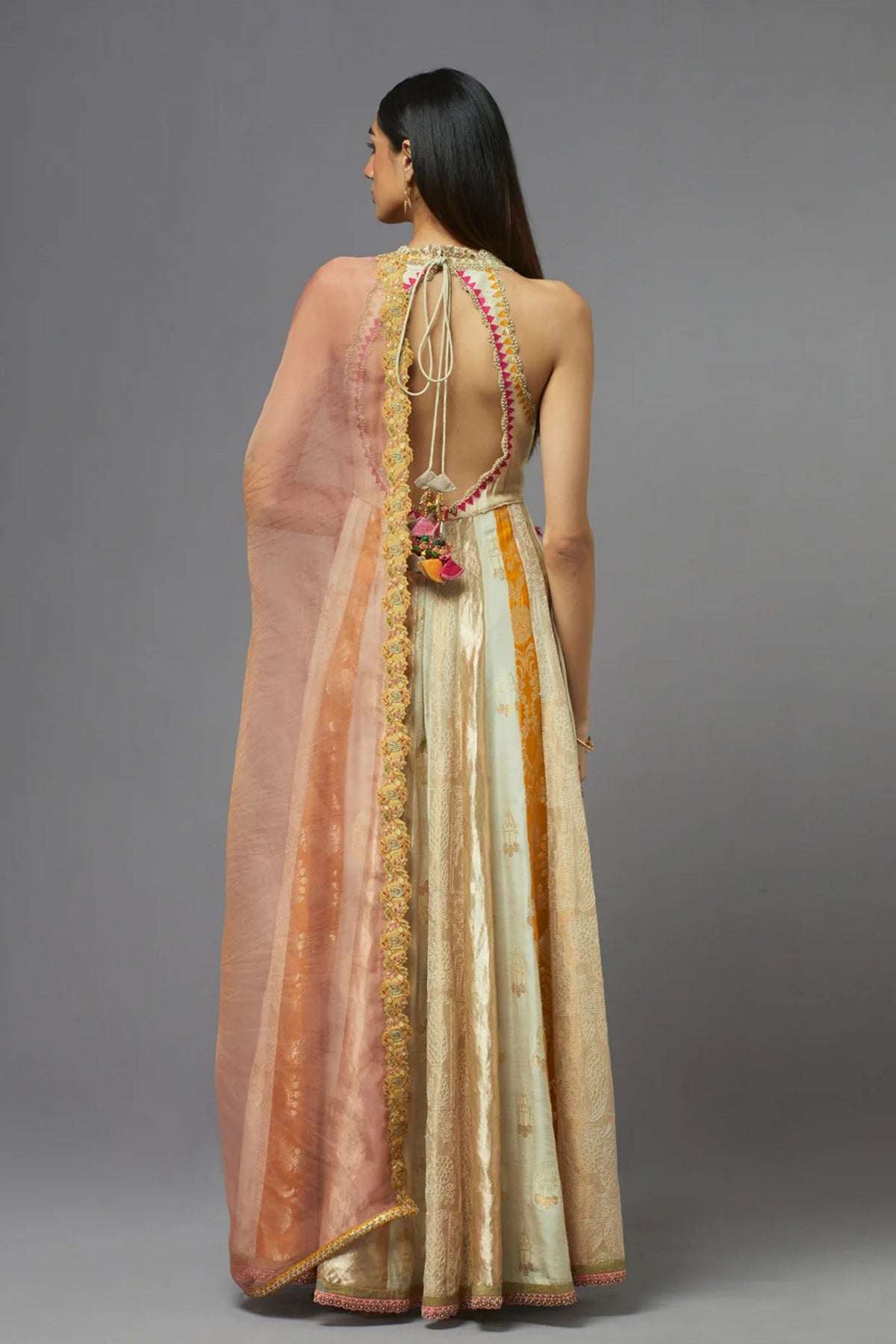 Ivory Embellished Anarkali Set
