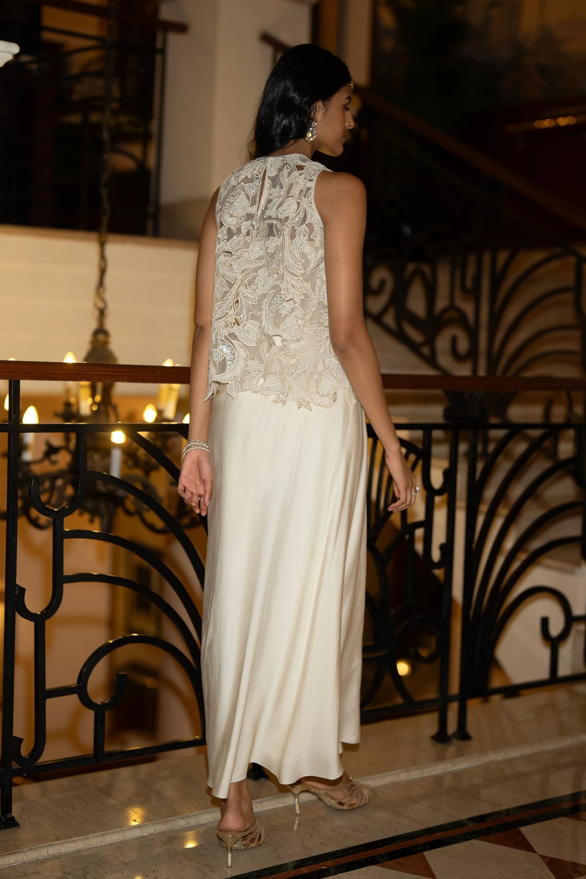 Embroidered Scalloped Top