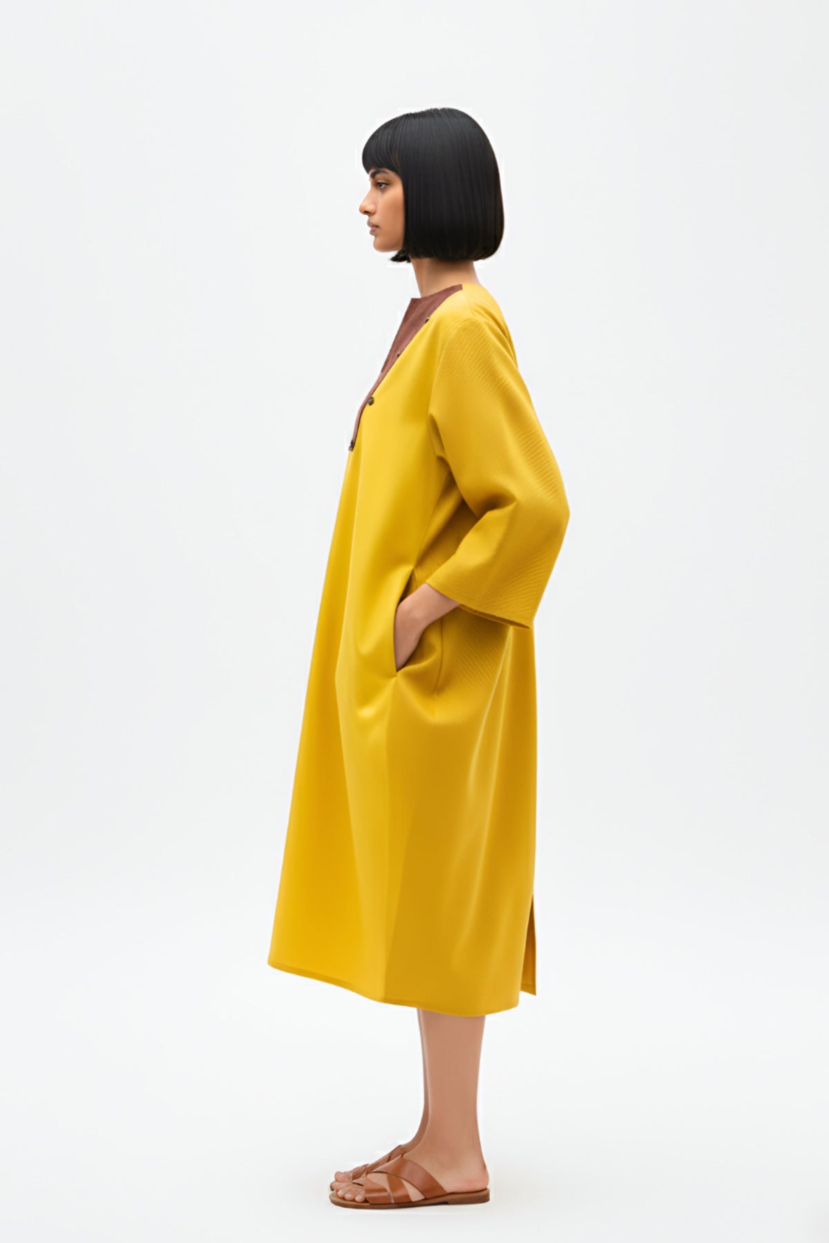 Mango Yellow Tuscan Midi Dress