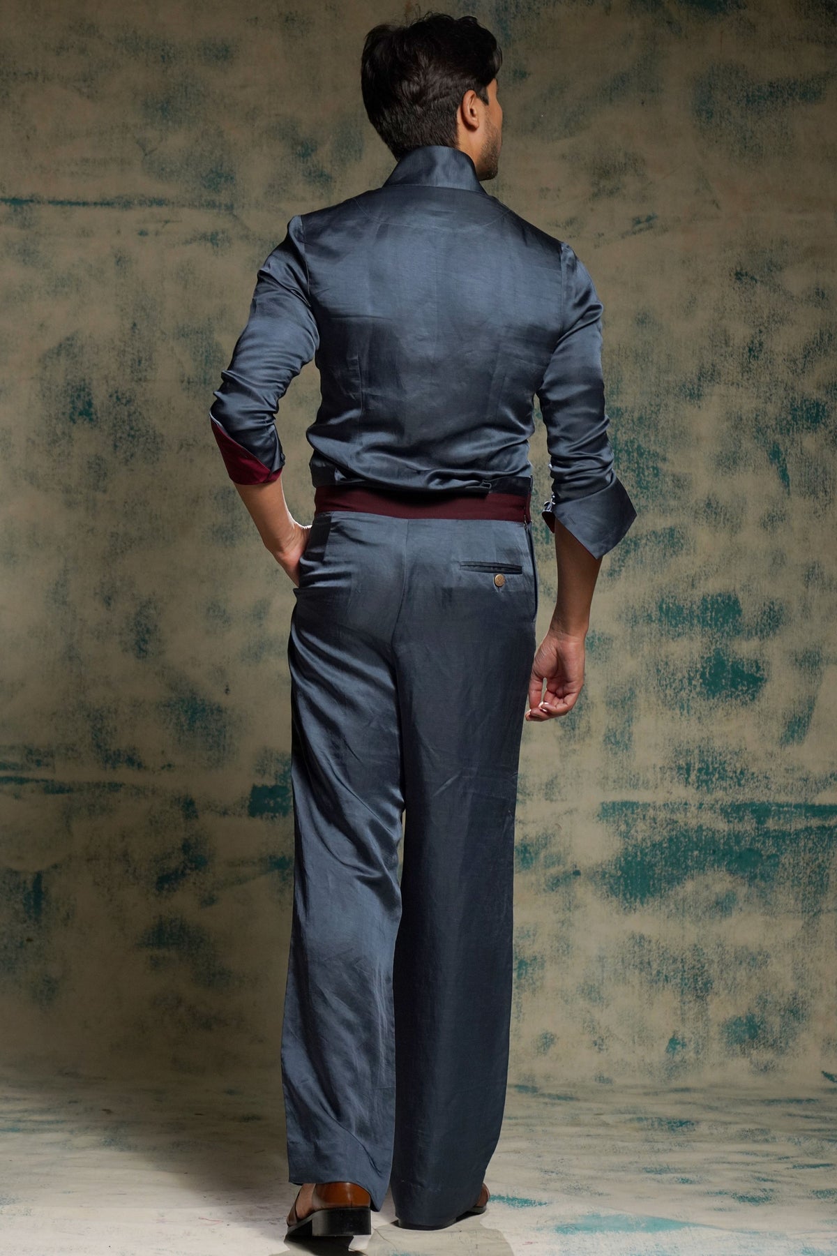 Charcoal Blue Blazer Set