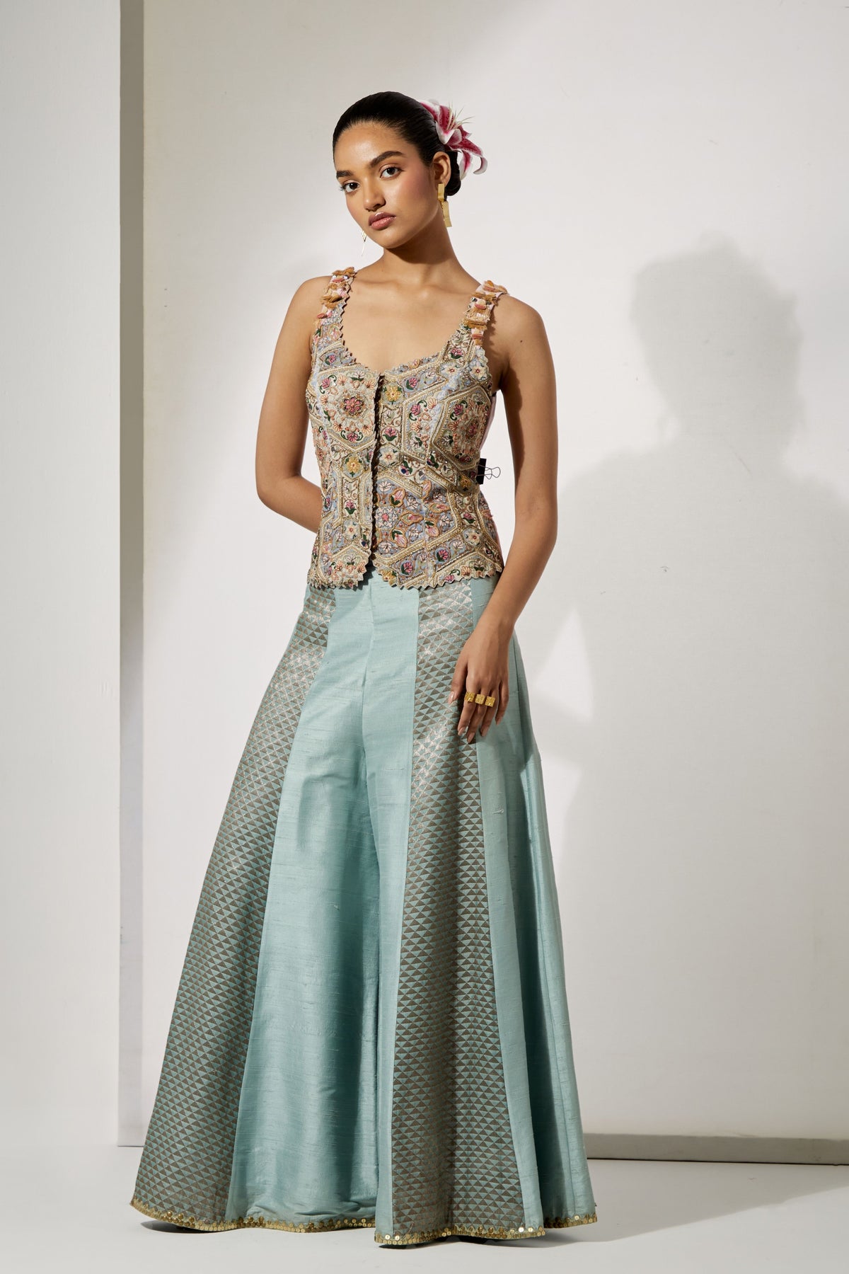 Powder Blue Sharara Set