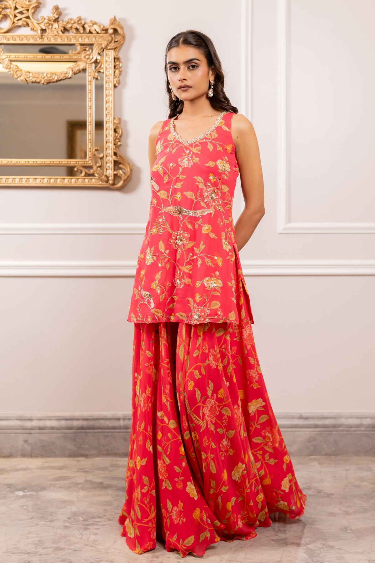 Missy Peony Pink Sharara Set