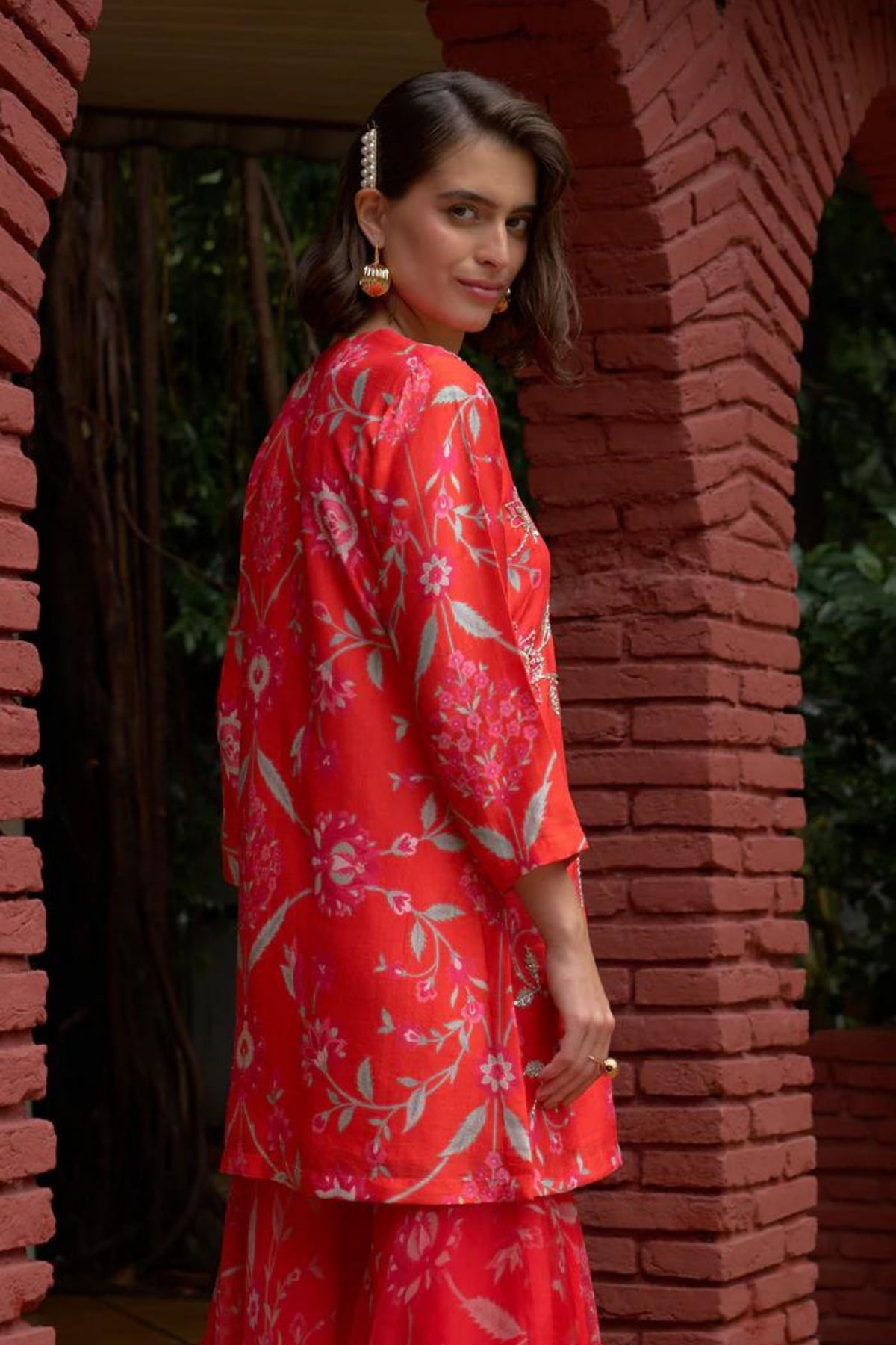 Scarlet Highlight Sharara Set