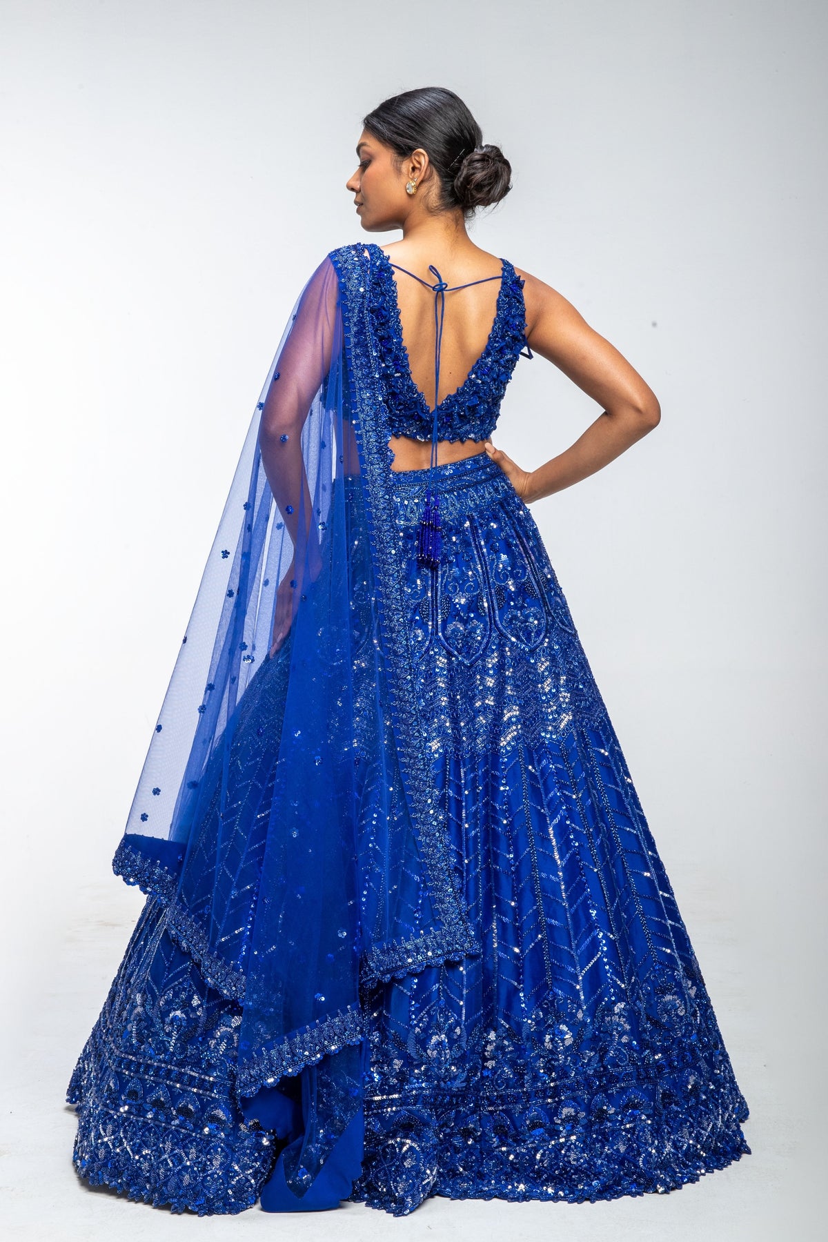 Blue Horizon Crystal Lehenga
