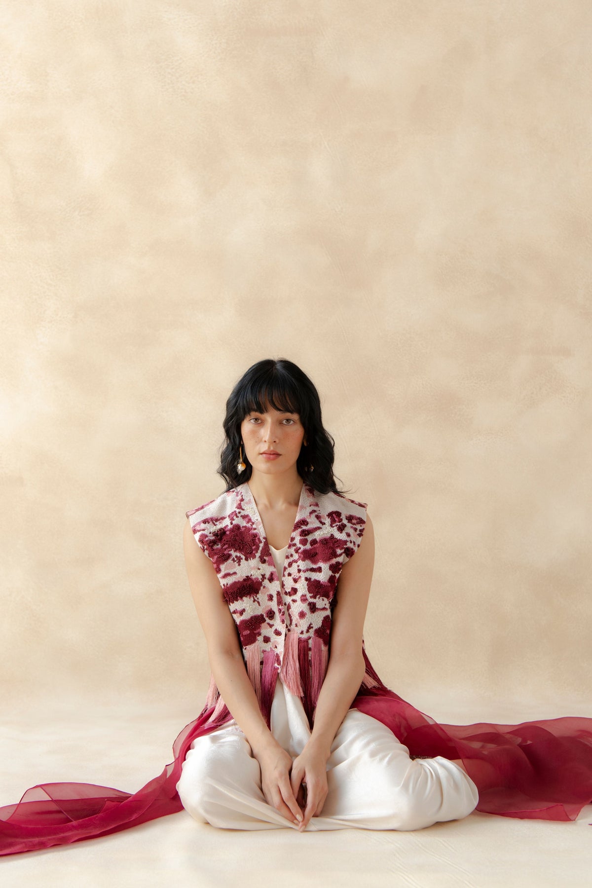 Embroidered Jacket With Wrap Dress