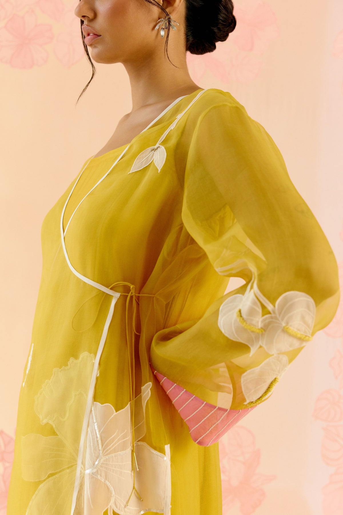 Mustard Applique Kurta Set