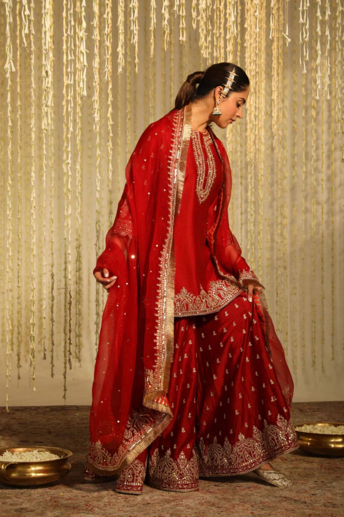 Mishika Red Sharara Set