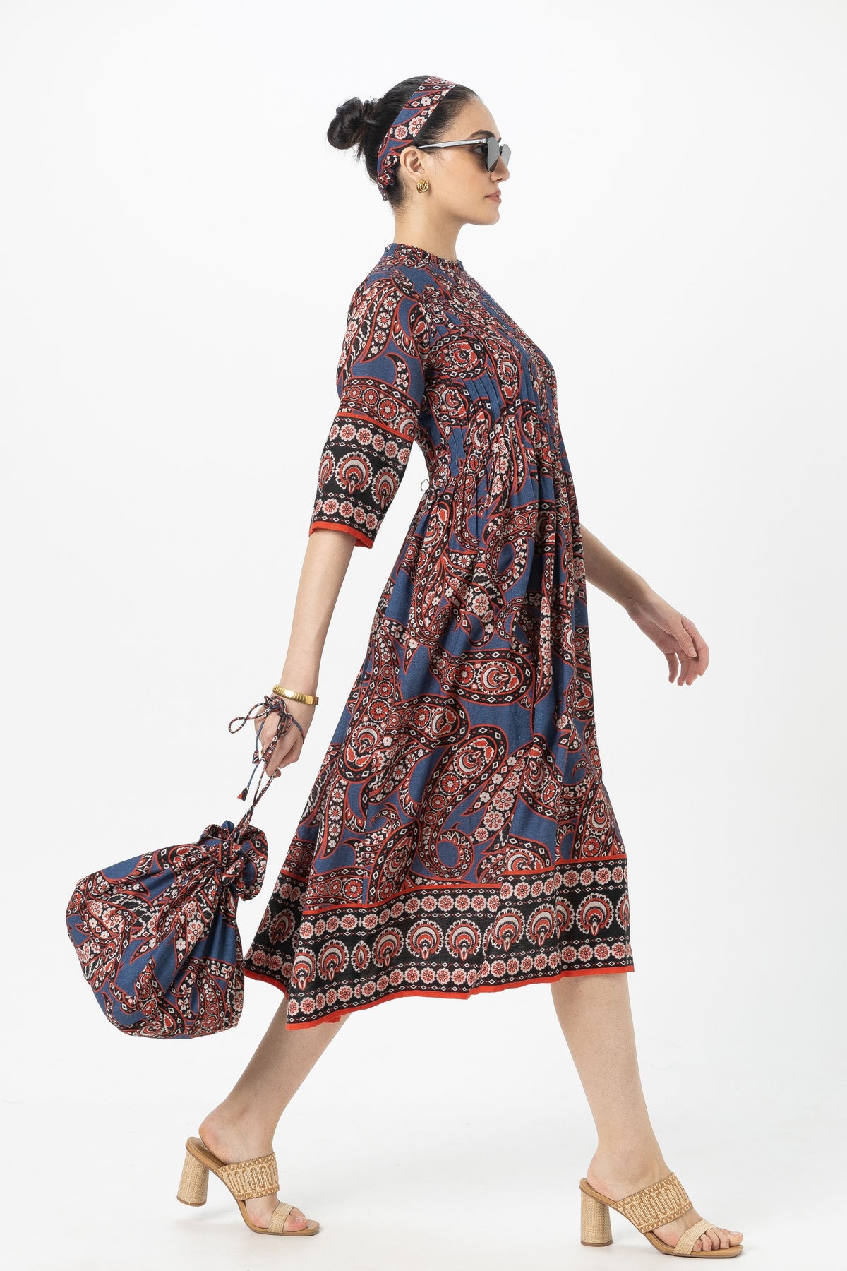 Deniz Pleated Midi Dress