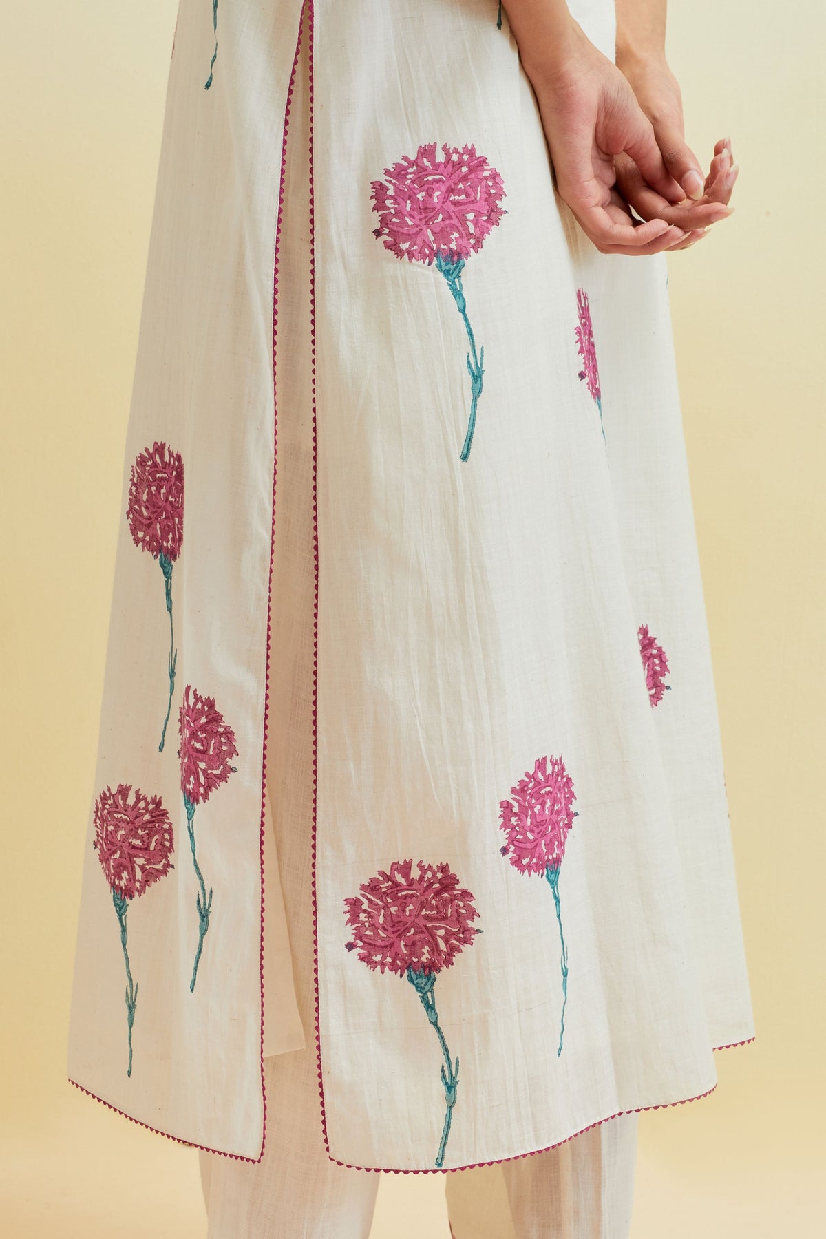 Off-white Embroidered Kurta Set