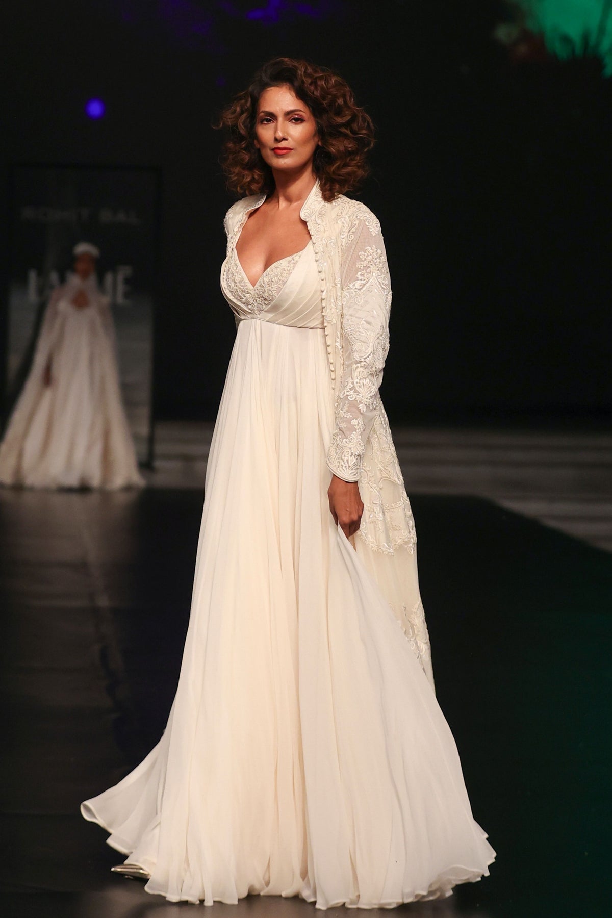 Ivory Chiffon Anarkali Set