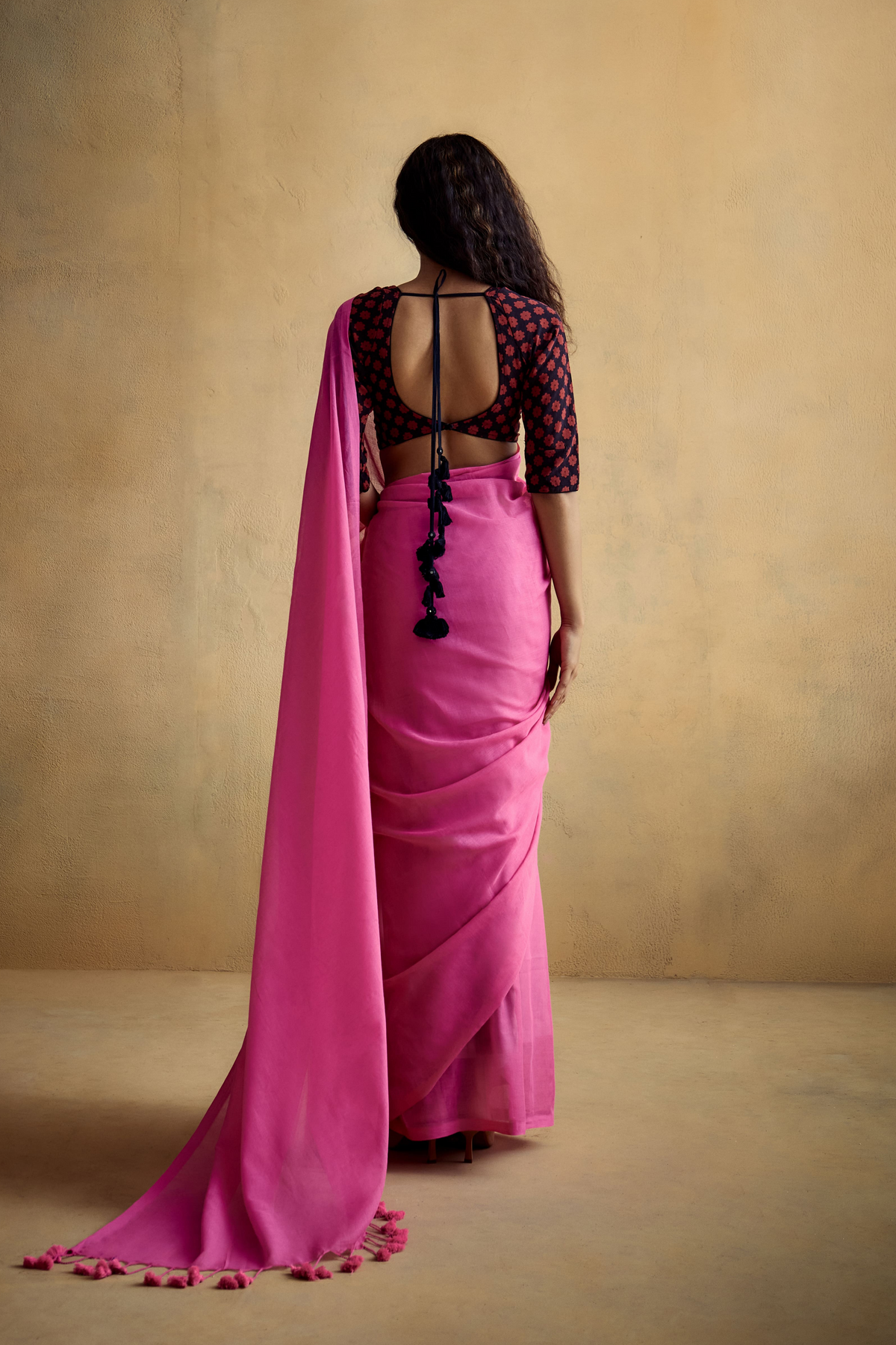 Pink Mul saree