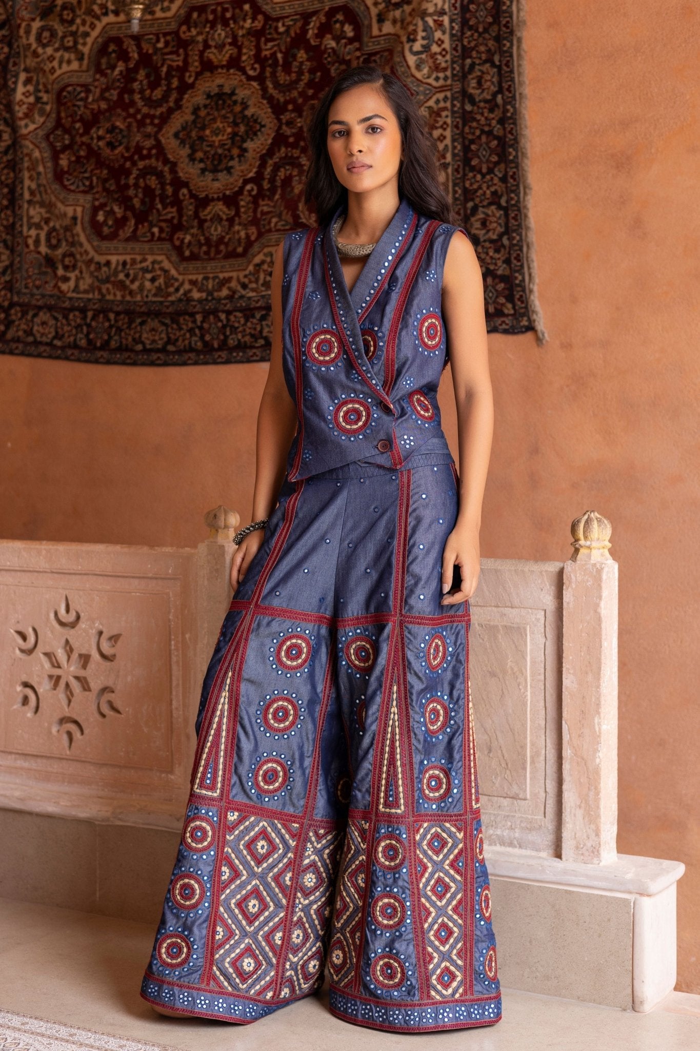 Denim Embroidered Co - ord Sets - Pinnacle by Shruti Sancheti - Elahe