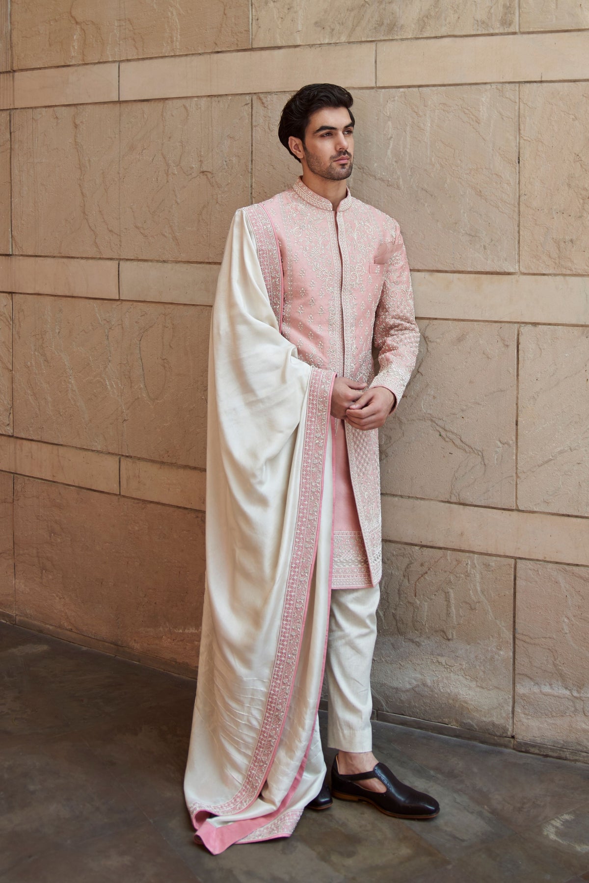 Soft Pink Sherwani Set