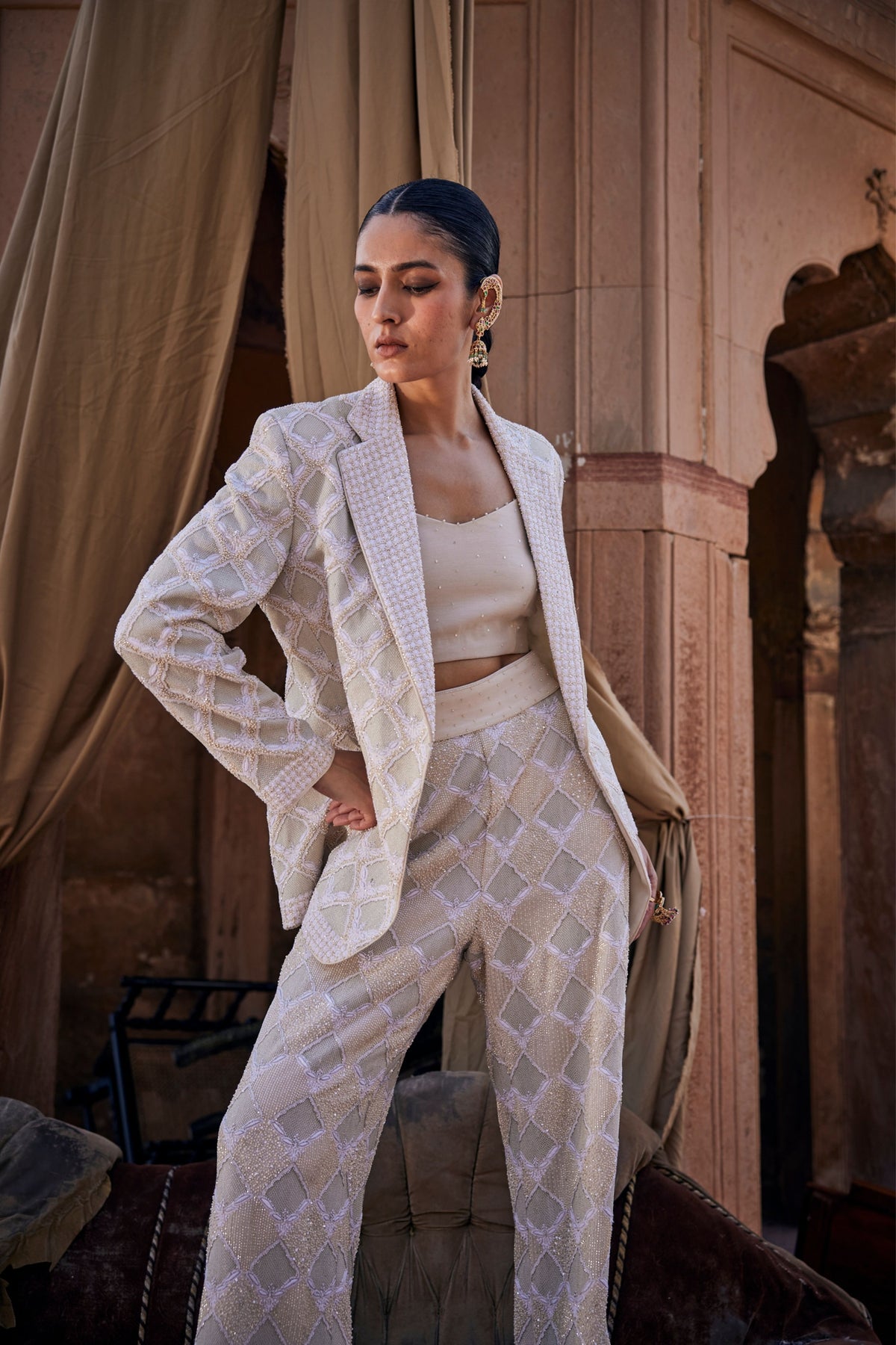 Kaya Ivory Blazer Set